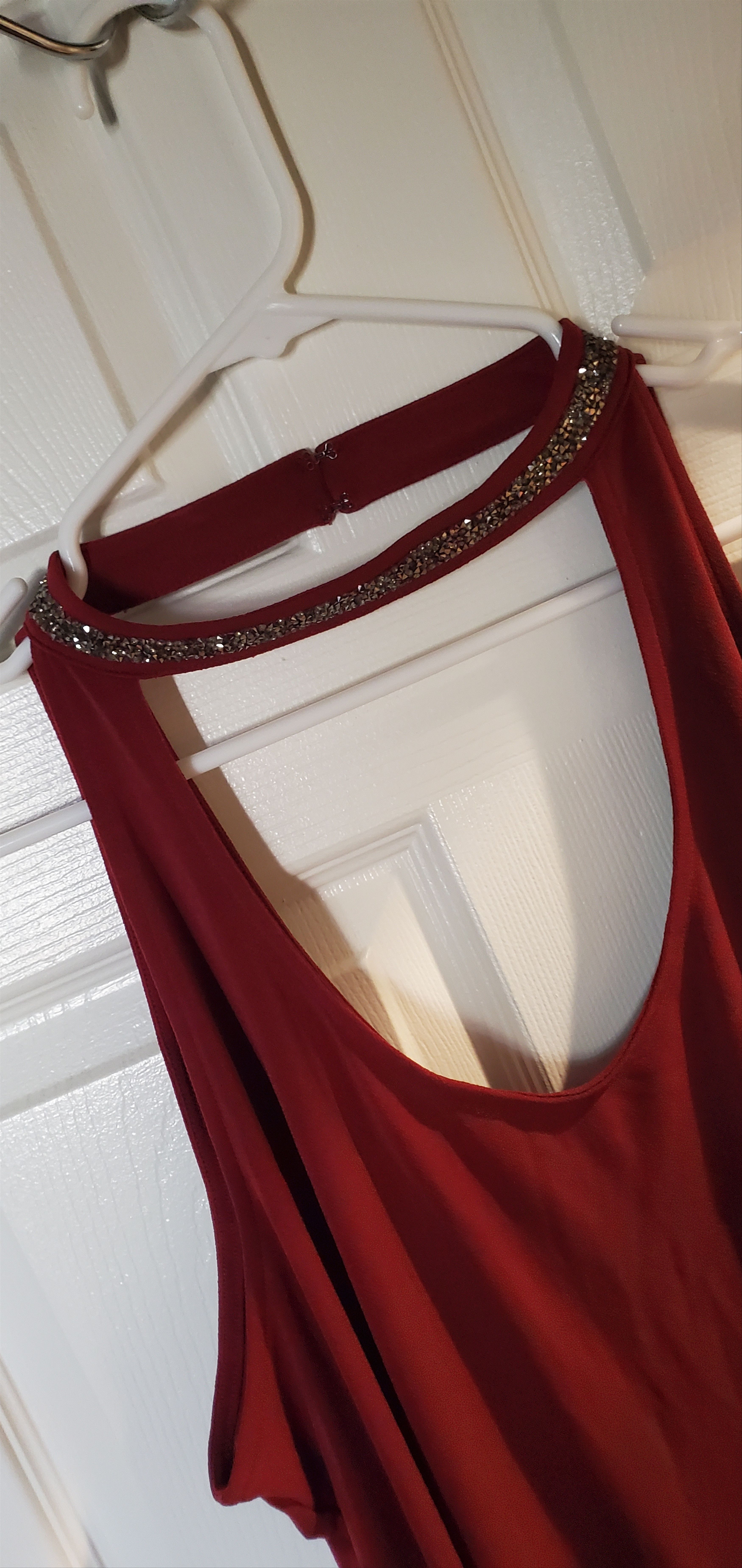 Other Burgundy Blouse w/ Built in Crystal Choker (XL) Size XL / US 12-14 / IT 48-50 - 2 Thumbnail