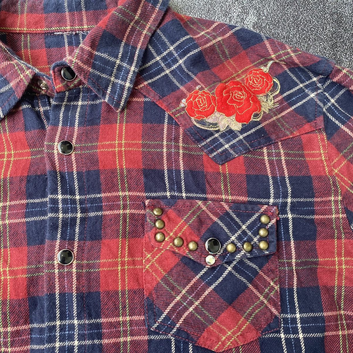 If Six Was Nine × Japanese Brand × Le Grande Bleu (L.G.B.) DOHC Double Guns Rhinestones Flannel Shirt Size US M / EU 48-50 / 2 - 3 Thumbnail