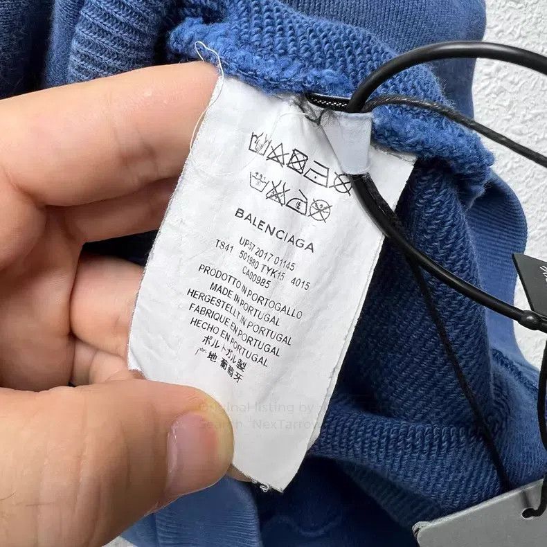 Balenciaga Balenciaga Gradient Logo Slogan Blue Crewneck Sweatshirt Size US XS / EU 42 / 0 - 4 Thumbnail