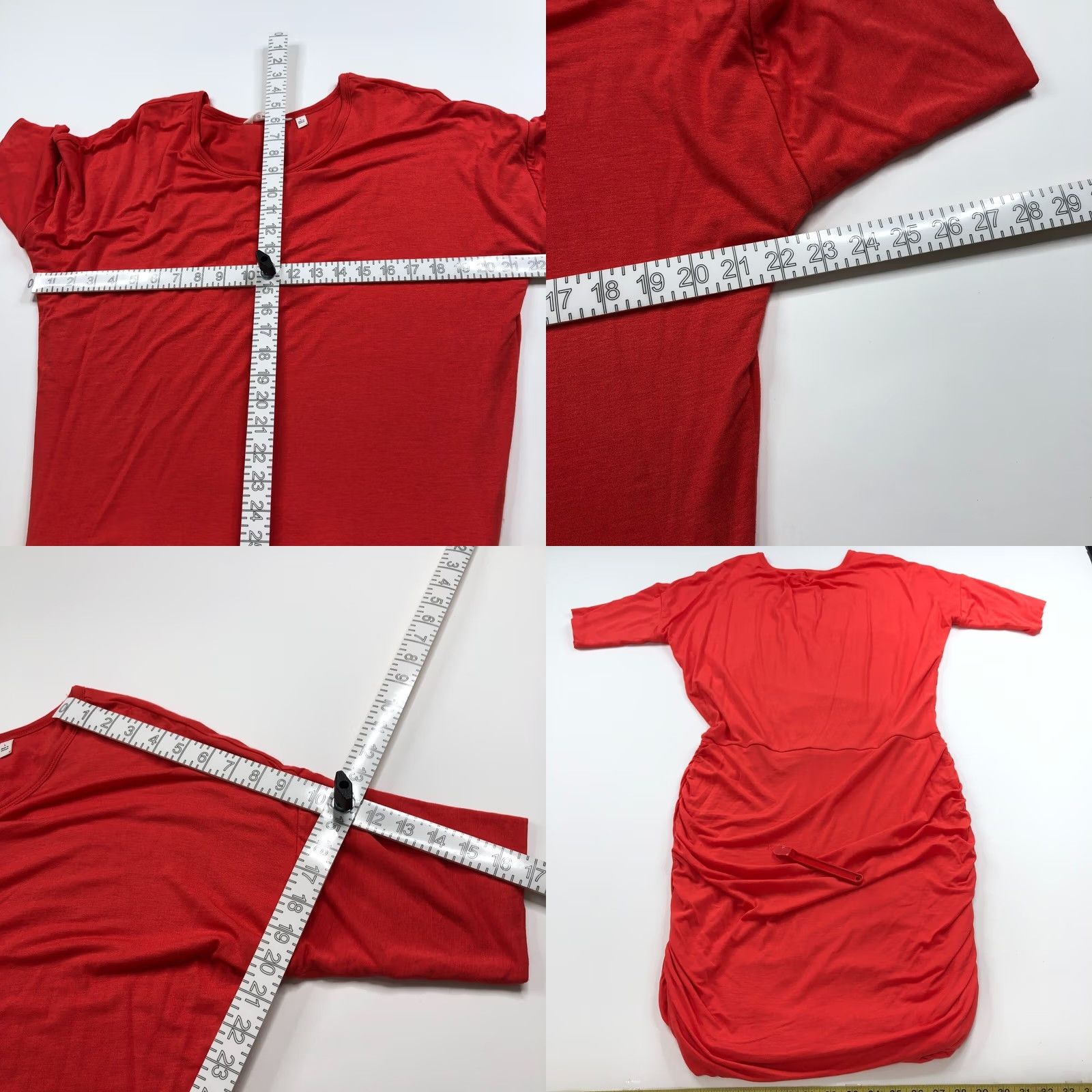 Athleta Athleta Solstice Tee Dress Midi Ruched Orange 243065 Women L Solid Jersey Round Neck Short Sleeve Classic T-Shirt Dress Size L / US 10 / IT 46 - 8 Thumbnail
