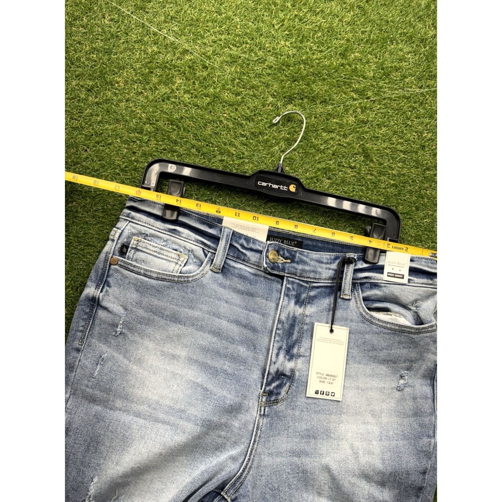 Vintage Judy Blue Jeans Flare Women's 13/31 High Rise Raw Hem Light Wash Stretch NWT Denim 5-Pocket Regular Inseam 33 Blue Jeans Women's Jeans Size 34" / US 12 / IT 48 - 6 Thumbnail
