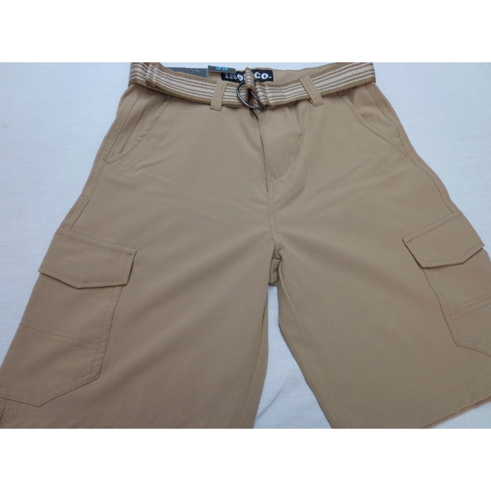 Vintage IRON CO. Cargo Shorts Belted Stretch Tech Khaki Beige 29 NEW Men Regular Size Size US 29 - 4 Thumbnail