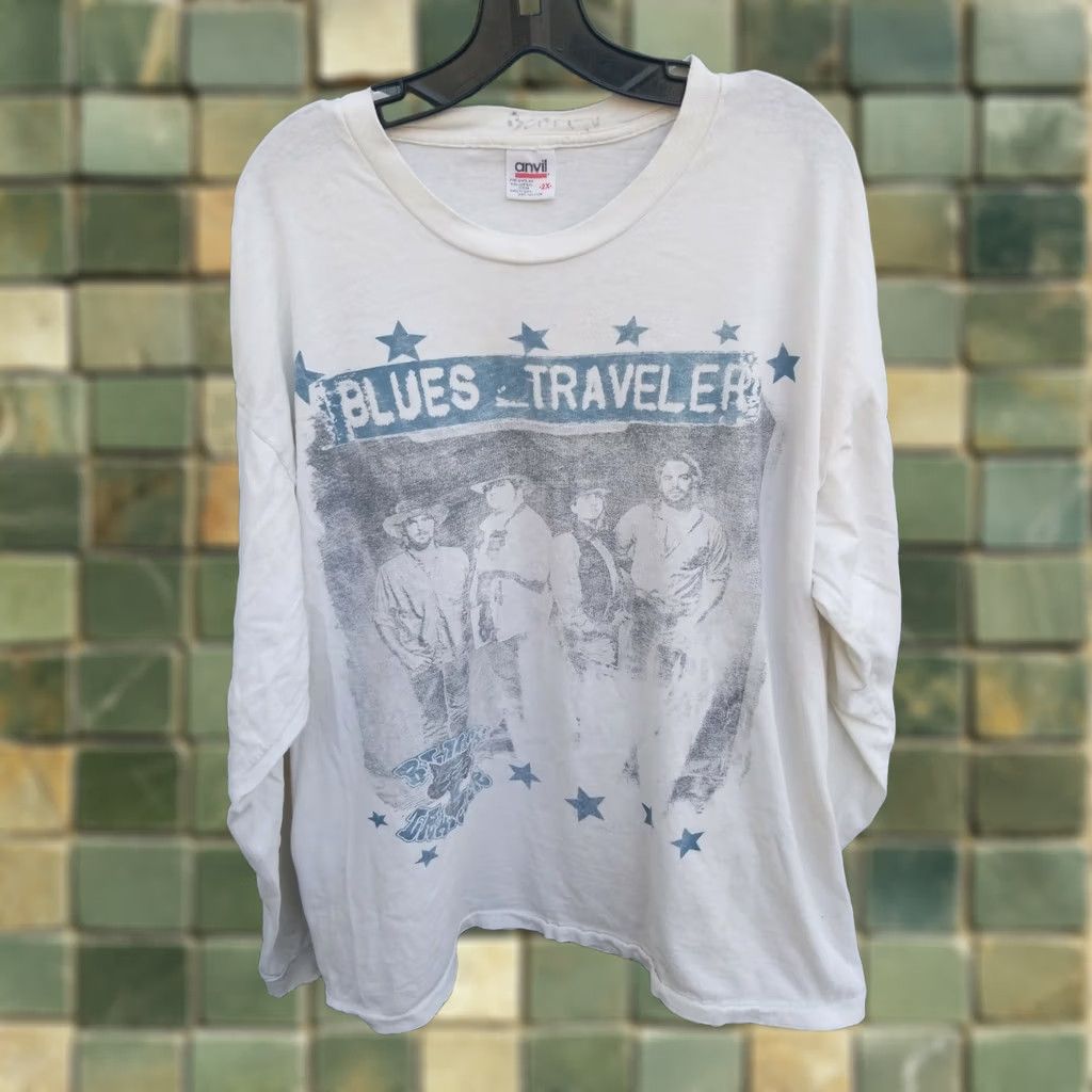 Vintage VINTAGE Blues Traveler ROSELAND BALLROOM NEW YORK CITY Shirt 1995 2XL White Unisex Graphic Tee Mens Womens Size US XXL / EU 58 / 5 - 1 Thumbnail
