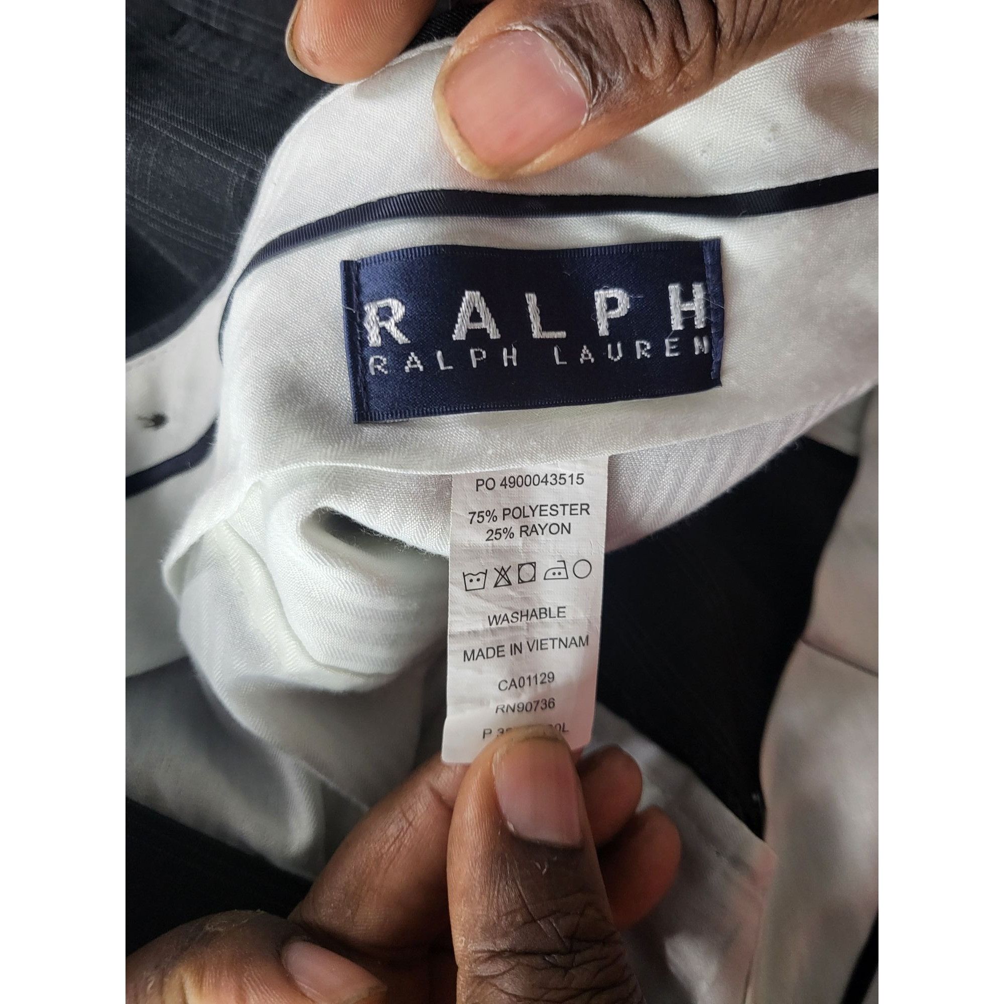 Ralph Lauren Ralph Lauren Dress Pants Men Sz 32x30 Black PInstripe Plaid Size 34S - 7 Thumbnail