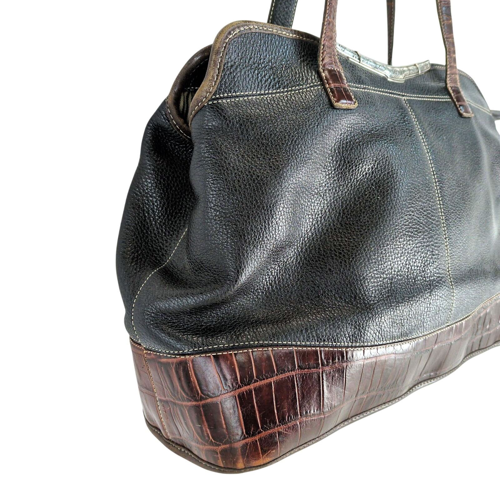 Brighton Vintage Brighton Black Pebble Leather 16" Shoulder Bag Purse Size ONE SIZE - 5 Thumbnail