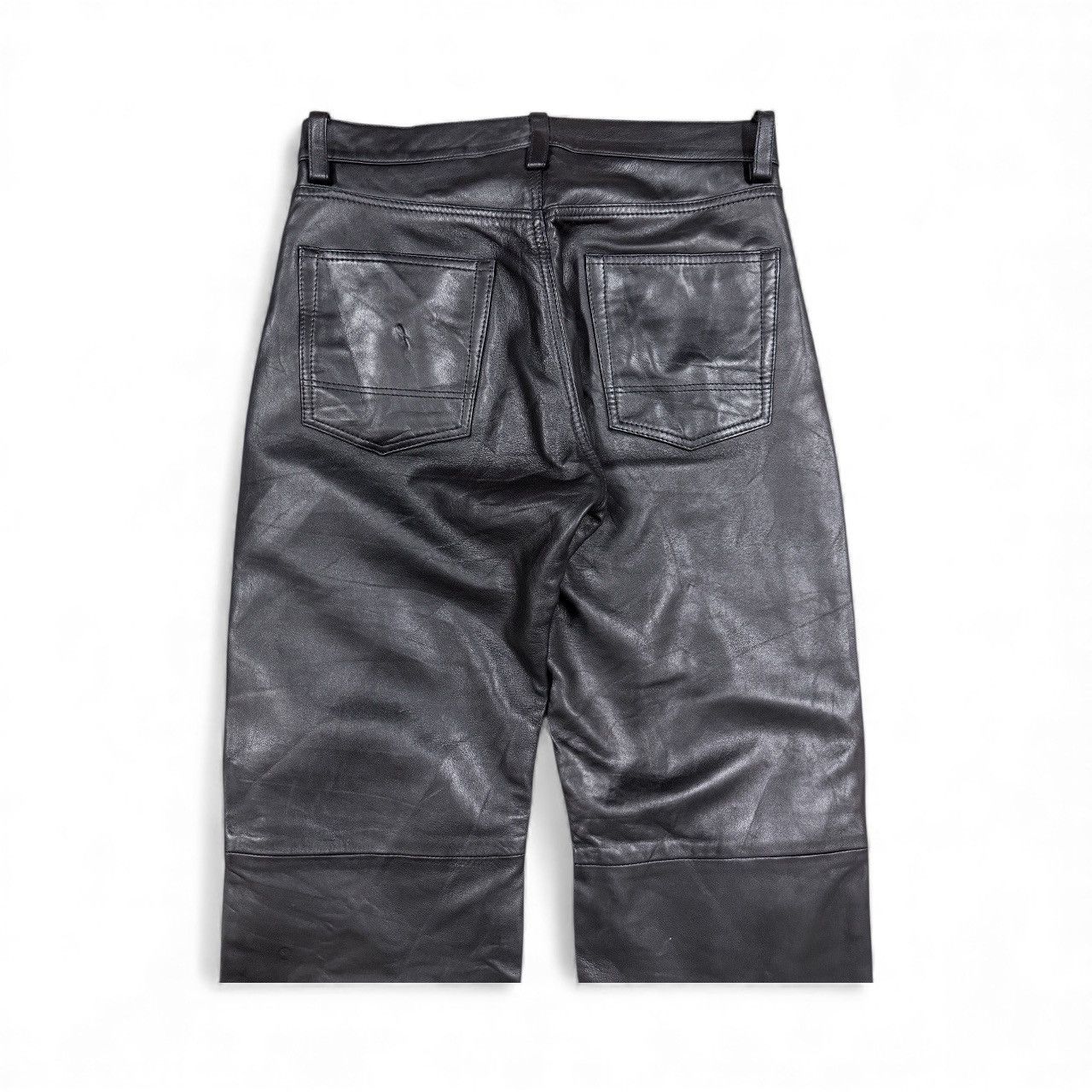 Kadoya Vtg🔥Les Vis A Bois Black Leather Bikers Pants Size US 32 / EU 48 - 6 Thumbnail