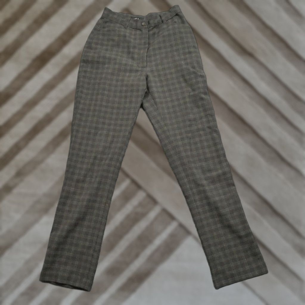 Whistles VINTAGE Whistles Pants Womens 8 Brown Plaid High Rise 26x31 90s Casual Workwear Women Size 26" / US 2 / IT 38 - 1 Thumbnail