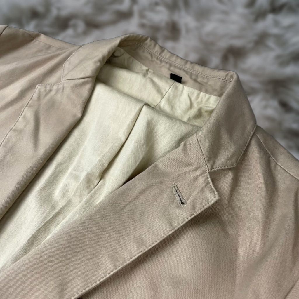 J.CREW Blazer Men Medium Beige 100% Cotton 2-Button Chino Khaki Mens