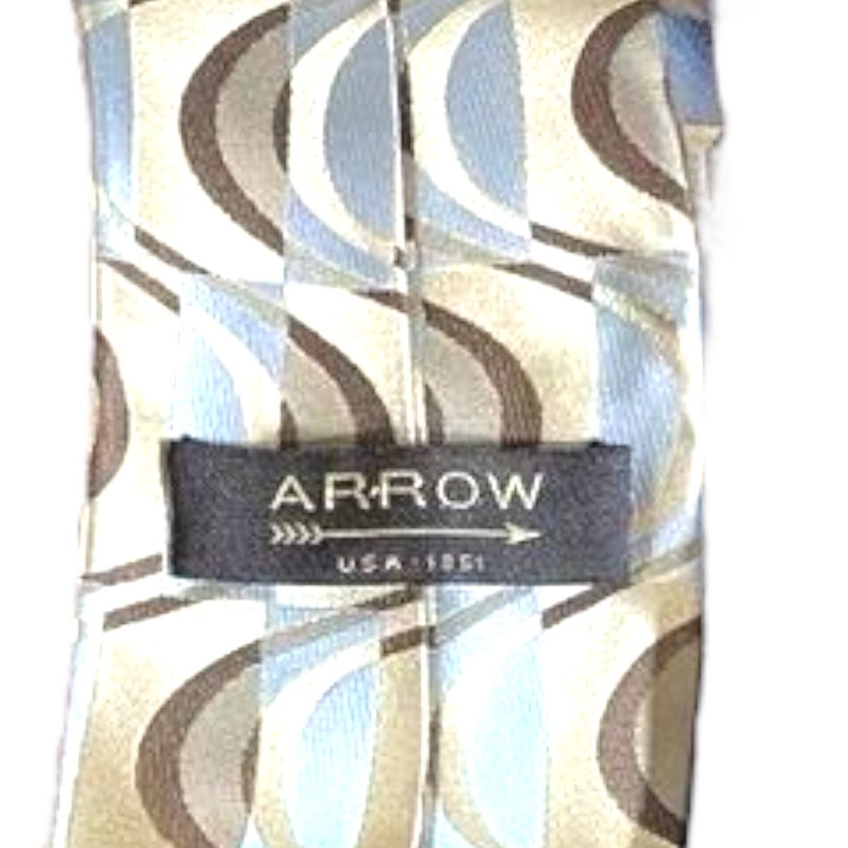 Arrow Arrow Mens Necktie Tie Blue Wavy Striped Classic Size ONE SIZE - 2 Thumbnail