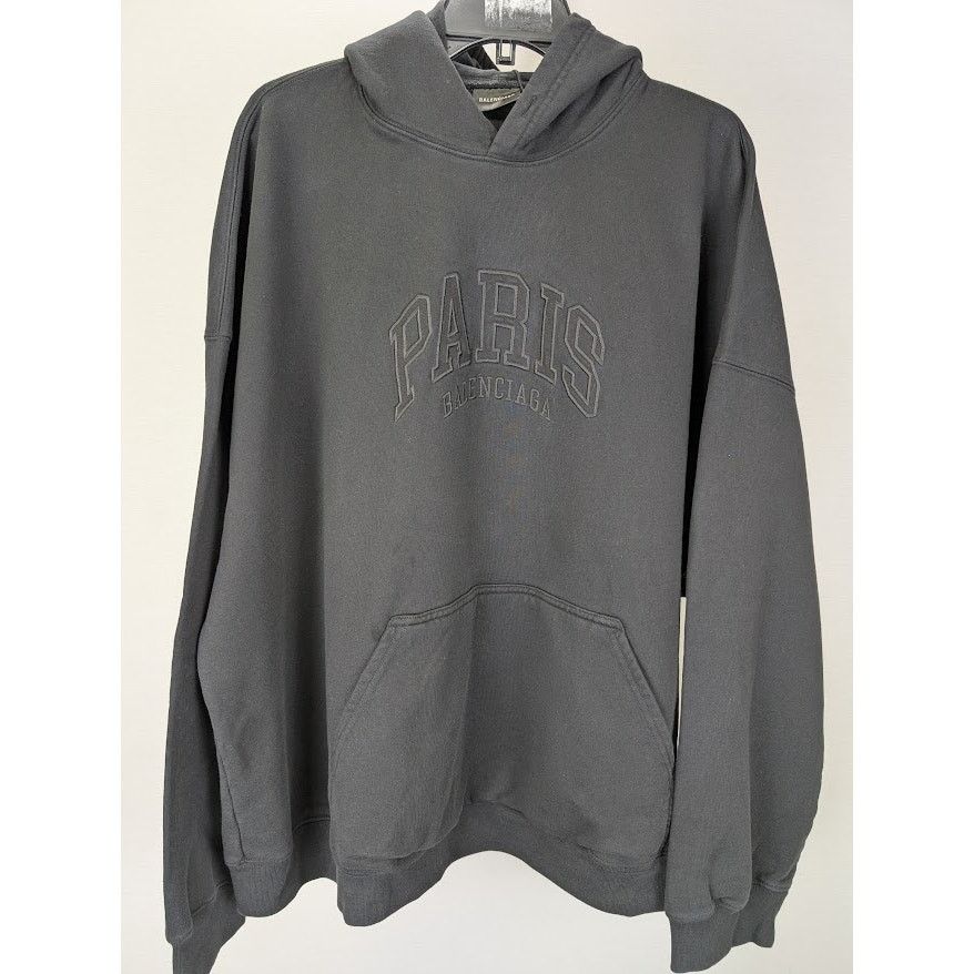 Balenciaga o1rshd1 Paris Balenciaga Logo Hoodie in Black Size US XL / EU 56 / 4 - 2 Thumbnail