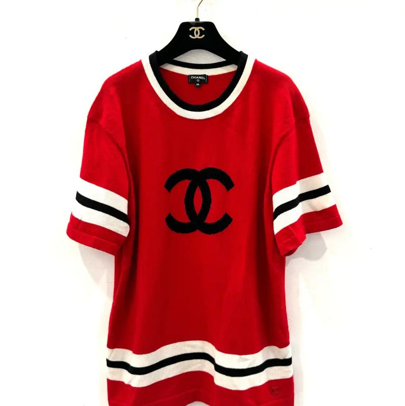 Chanel Chanel Red Cotton T-shirt for Women 0089 Size M / US 6-8 / IT 42-44 - 1 Thumbnail