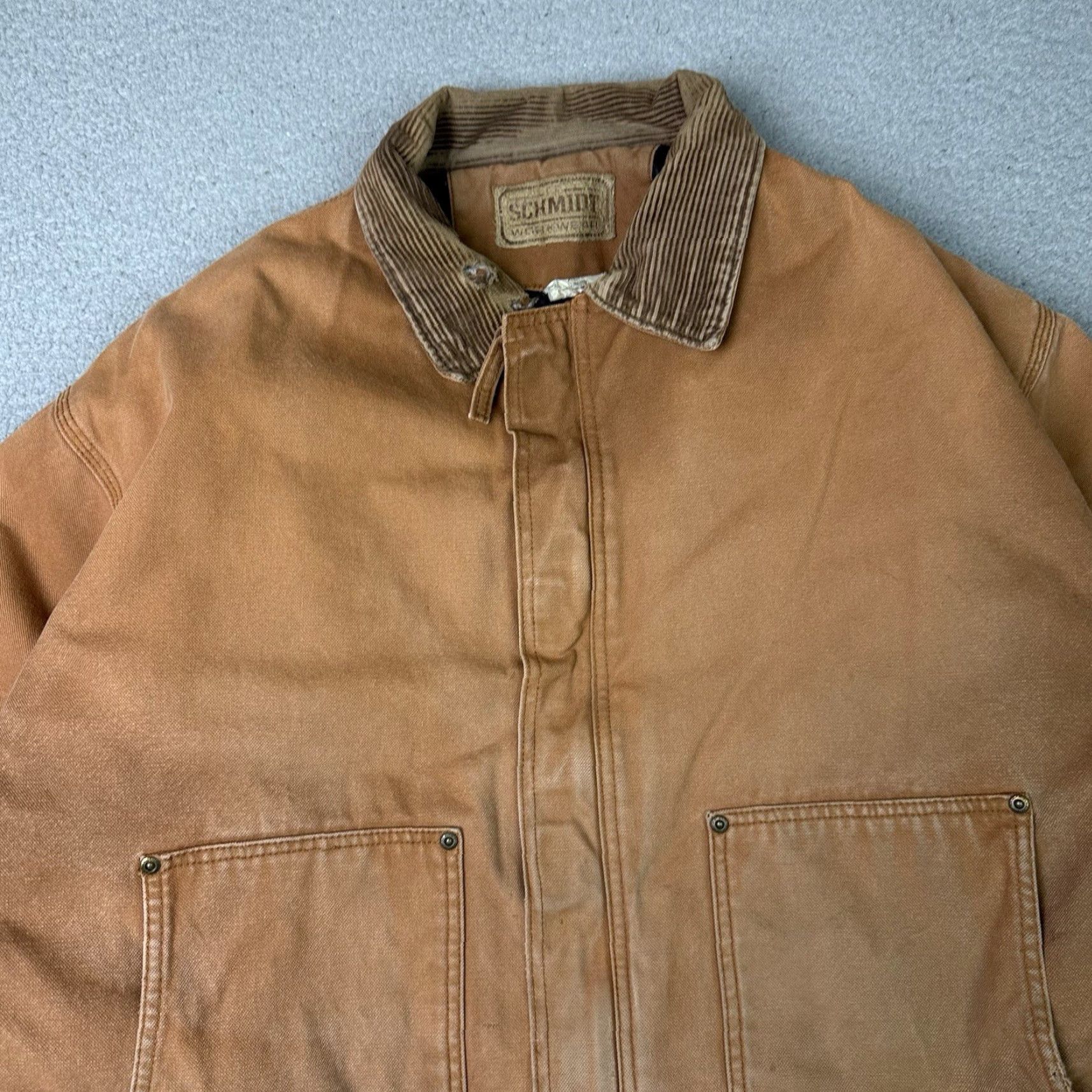 Vintage CE Schmidt Jacket Adult XL Brown Canvas Quilt Lined Zip Workwear Distressed Rare Mens XL Brown Canvas Quilt Lined Zip Jacket Size US XL / EU 56 / 4 - 2 Thumbnail