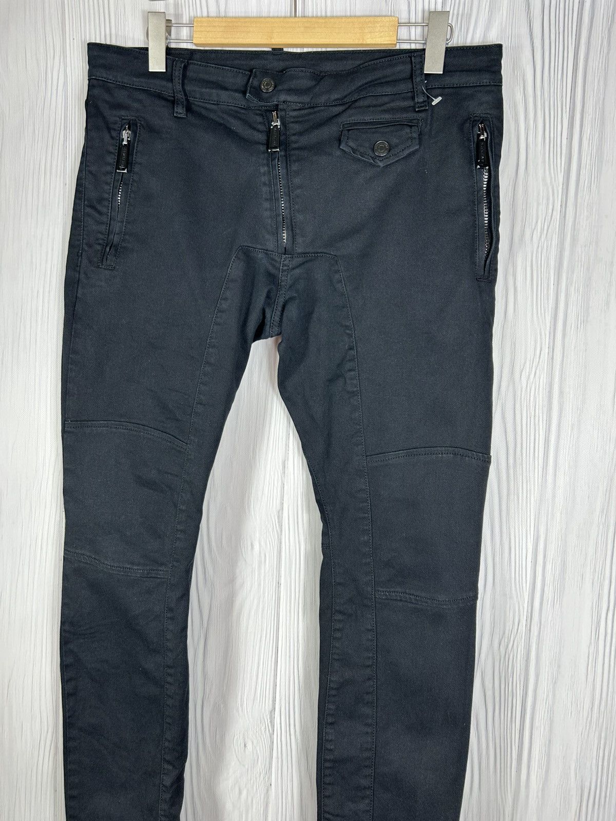Dsquared2 DSQUARED2 Black Slim Jean Size 50 Biker Style Zip Details Size US 34 / EU 50 - 3 Thumbnail