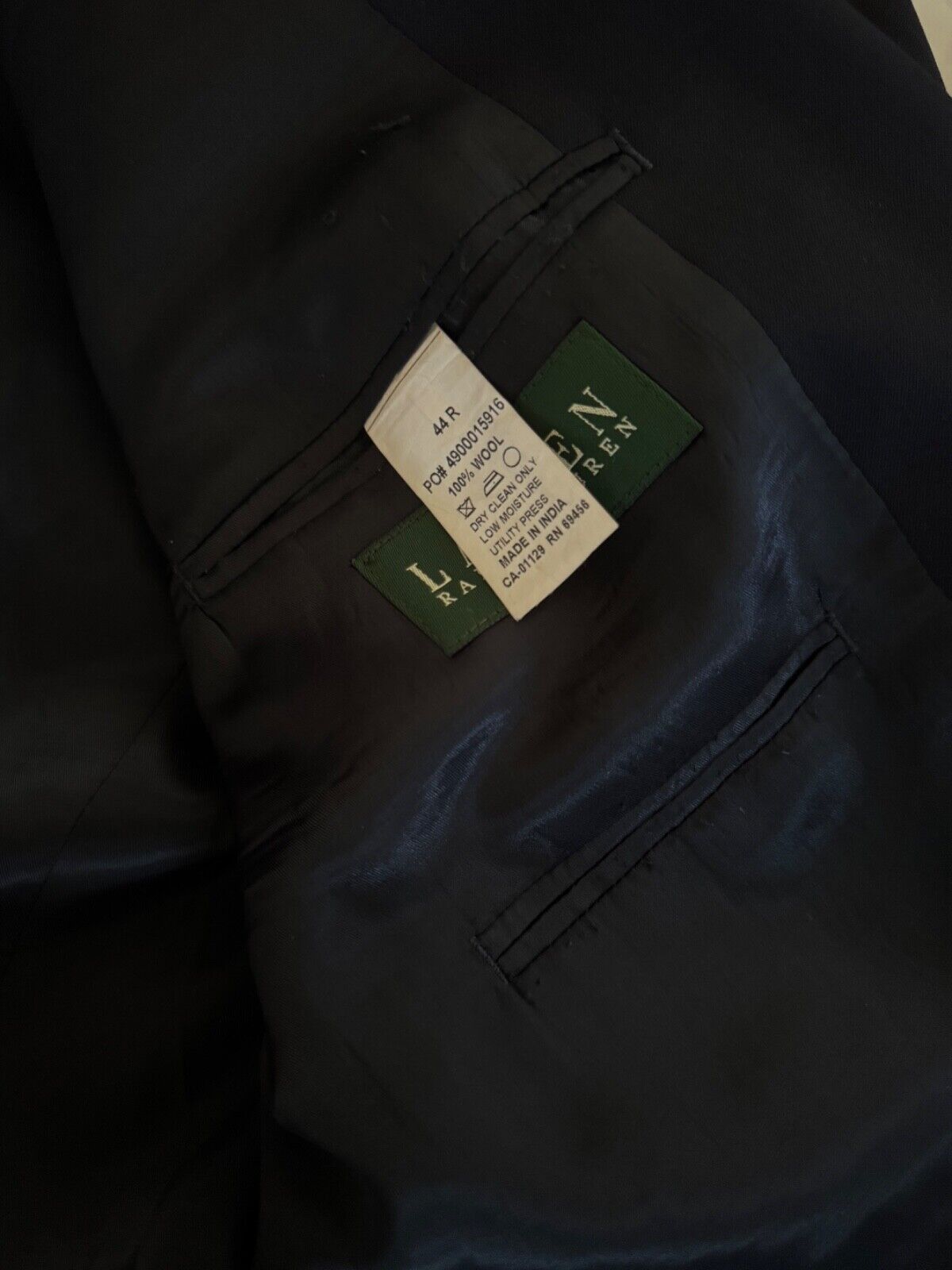 Lauren Ralph Lauren Ralph Lauren Men’s Navy Blue Sport Coat Blazer Gold 44R Size 44R - 4 Thumbnail