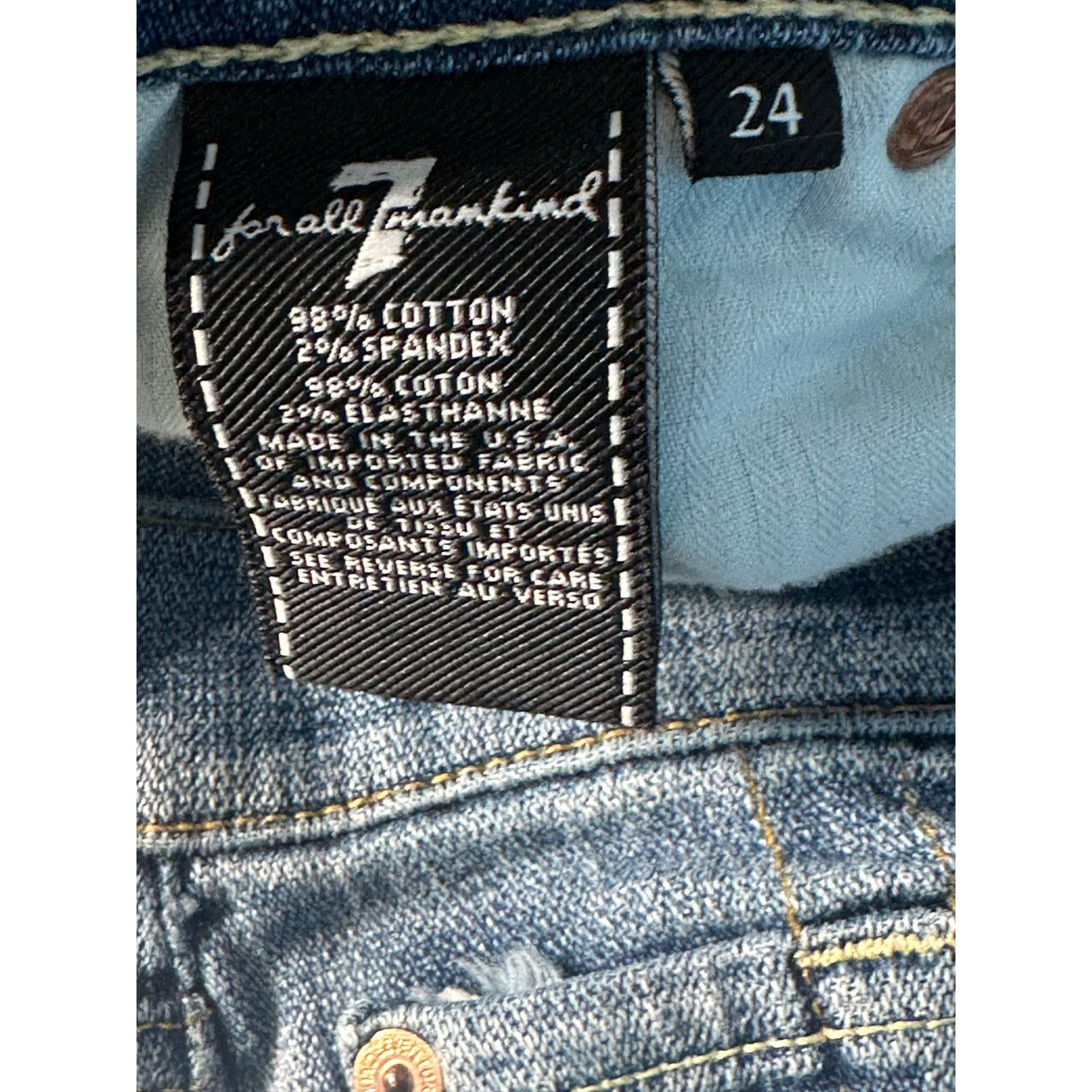 7 For All Mankind 7 for all mankind Josefina boyfriend button fly jeans size 0 Size 25" / US 0 / IT 36 - 5 Thumbnail