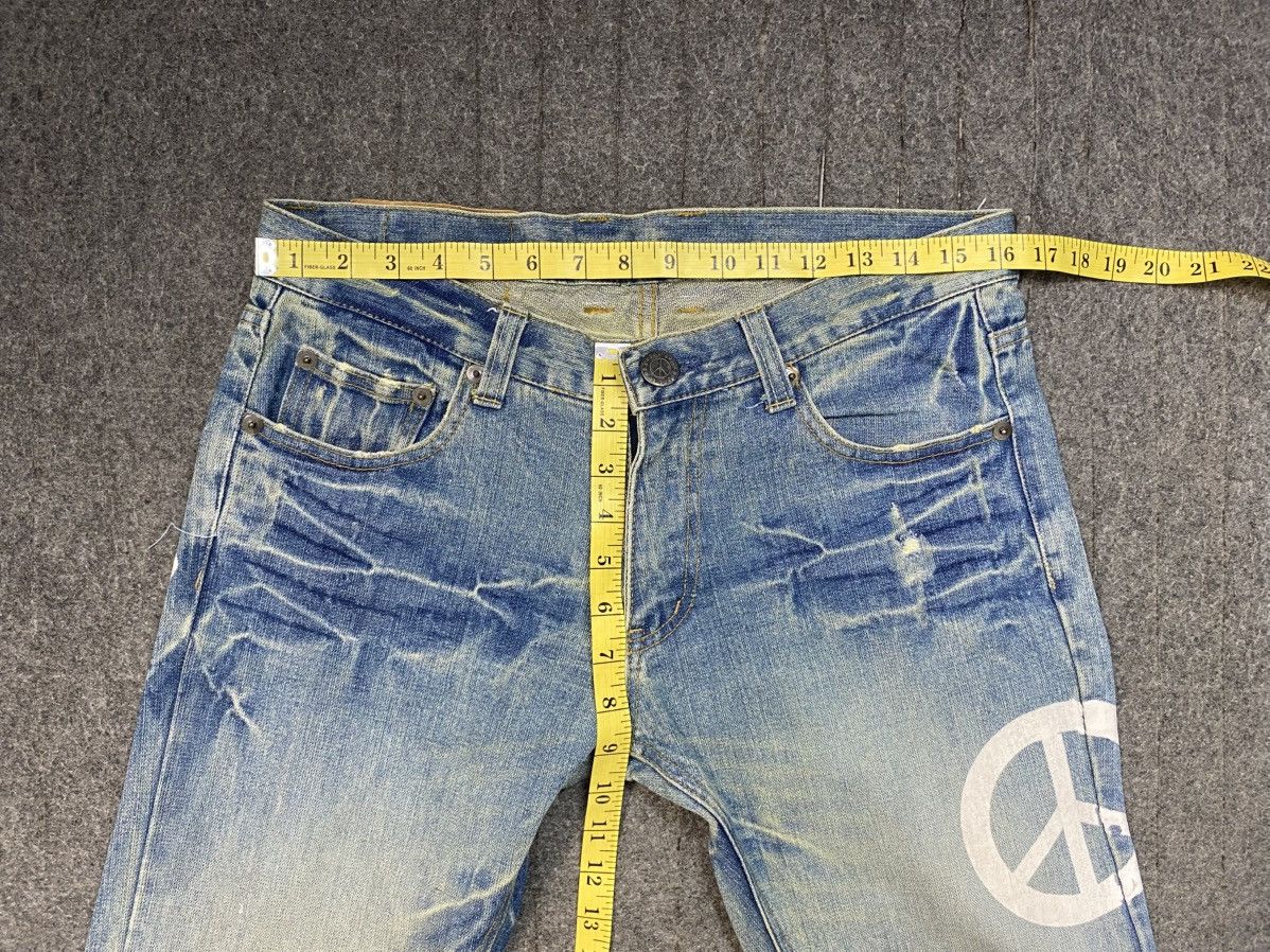 Japanese Brand Vintage Peace Denim Printed Distressed Hippie Jeans Size 33 Size US 33 - 12 Thumbnail