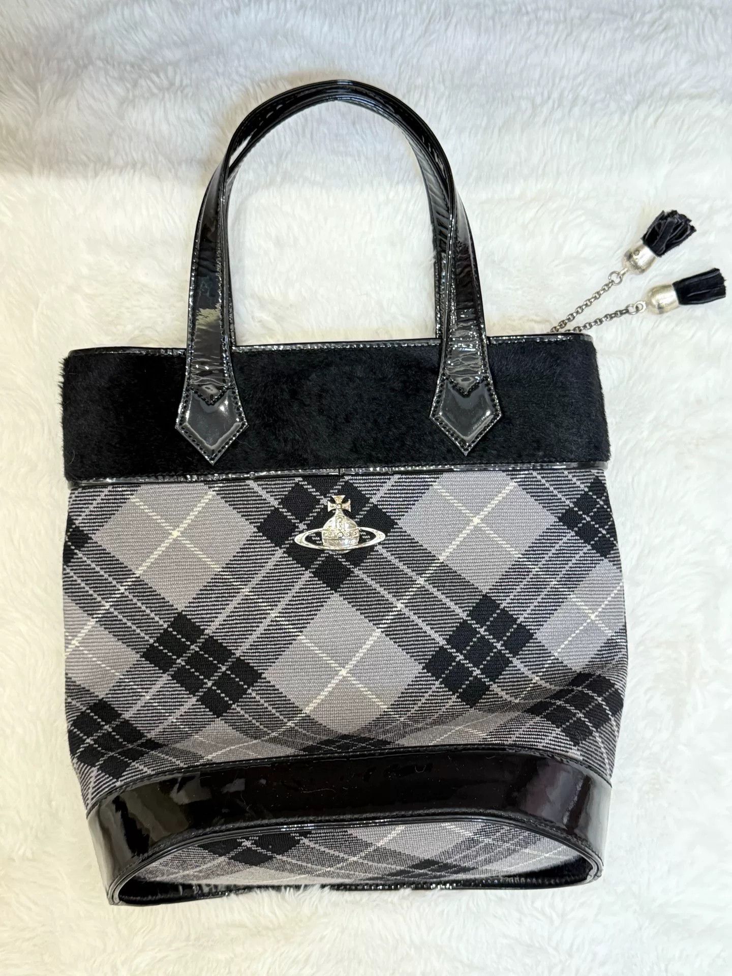 Vivienne Westwood 2000s Tartan Cylinder Bag