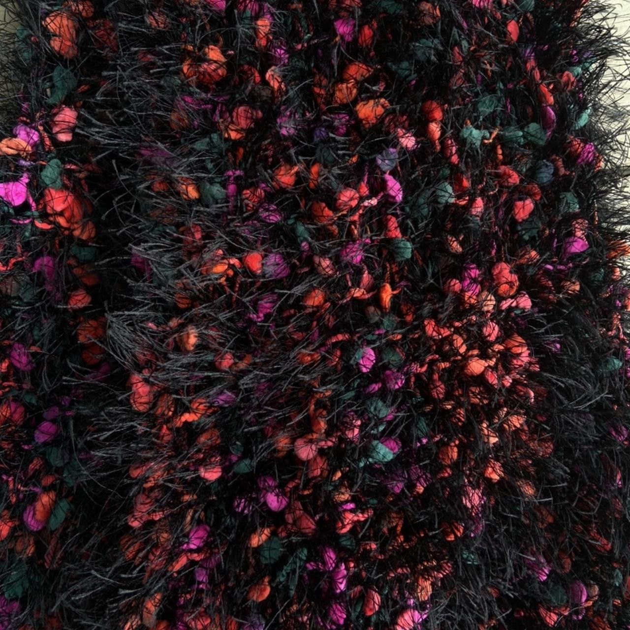 Other Black/Red Handmade Fuzzy Winter Scarf Size ONE SIZE - 3 Thumbnail