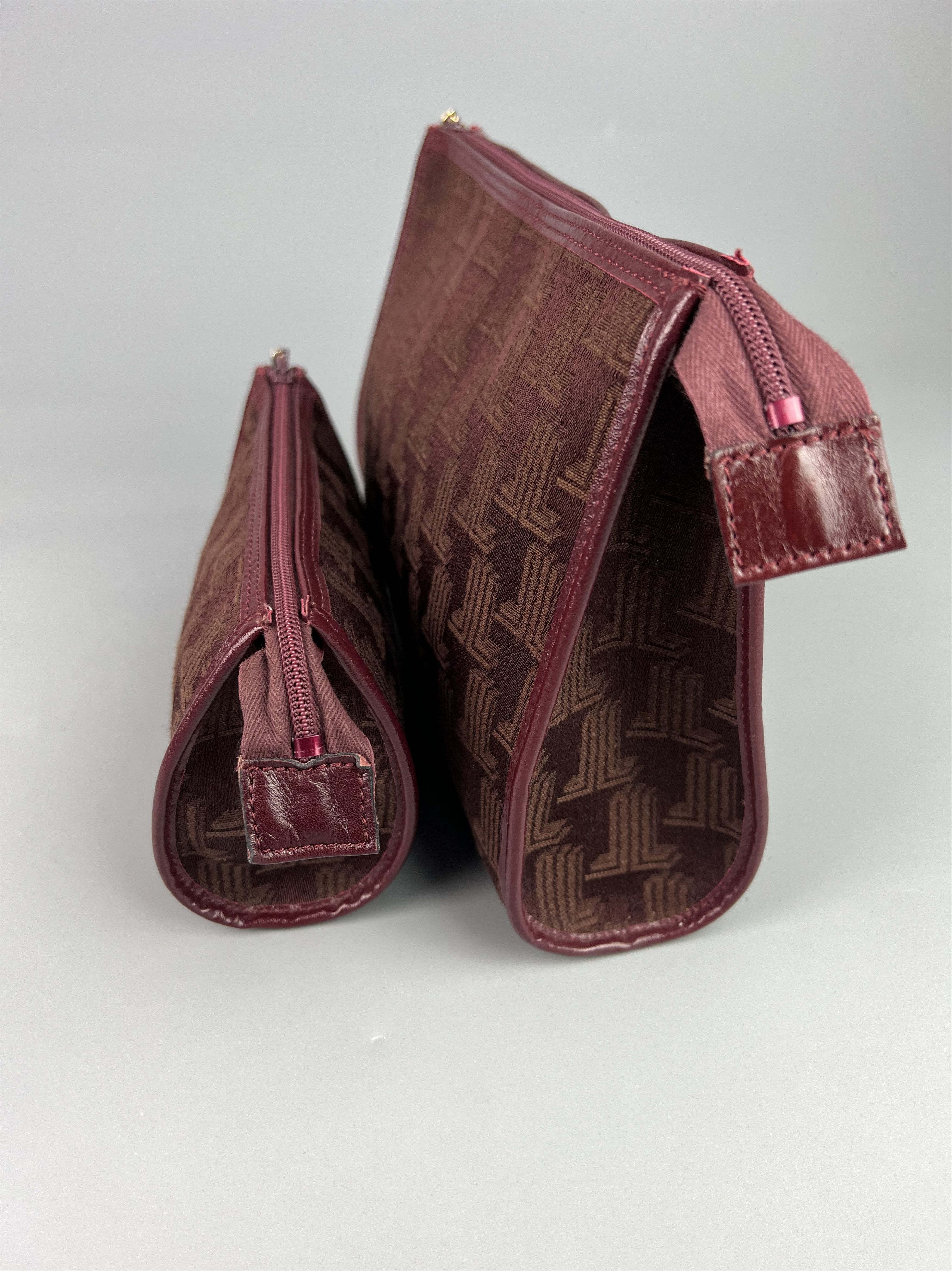 Lanvin Lanvin Set Monogram Logo Canvas Leather Clutch Cosmetic Bag Size ONE SIZE - 3 Thumbnail
