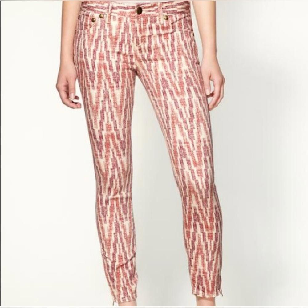 Free People Free People Americana Ikat Red White Crop Skinny Jeans 24 Size 24" / US 00 / IT 34 - 1 Thumbnail