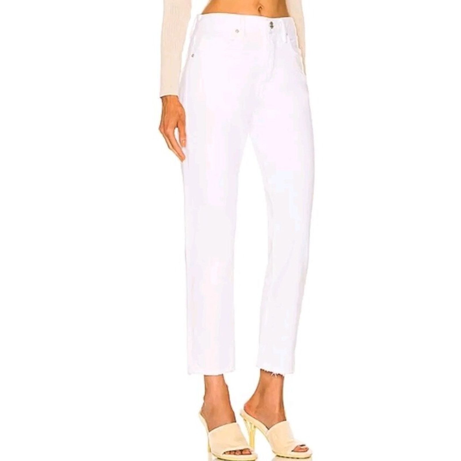 Frame FRAME Women The Cotton Jeans White Size 30 A003088 Size 30" / US 8 / IT 44 - 2 Thumbnail