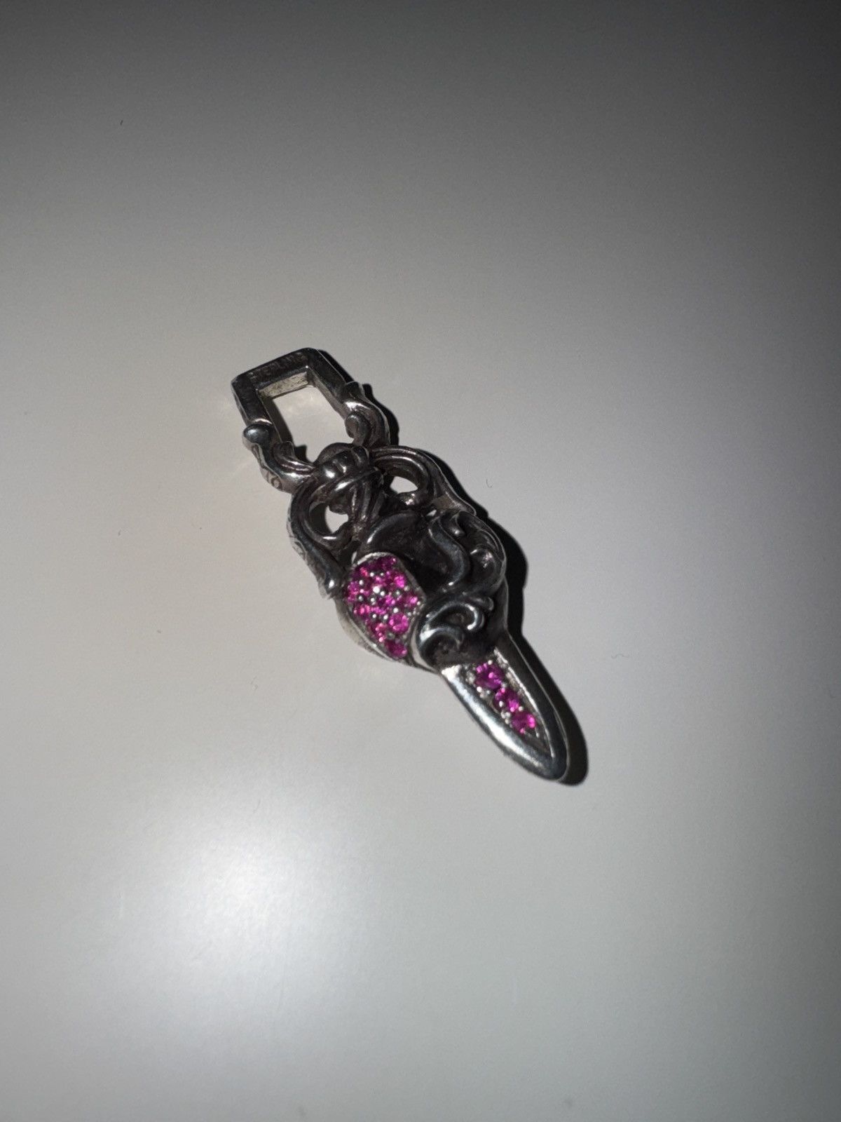 Chrome Hearts Chrome Hearts Heart+Dagger Pink Saphire Pendant Size ONE SIZE - 3 Thumbnail