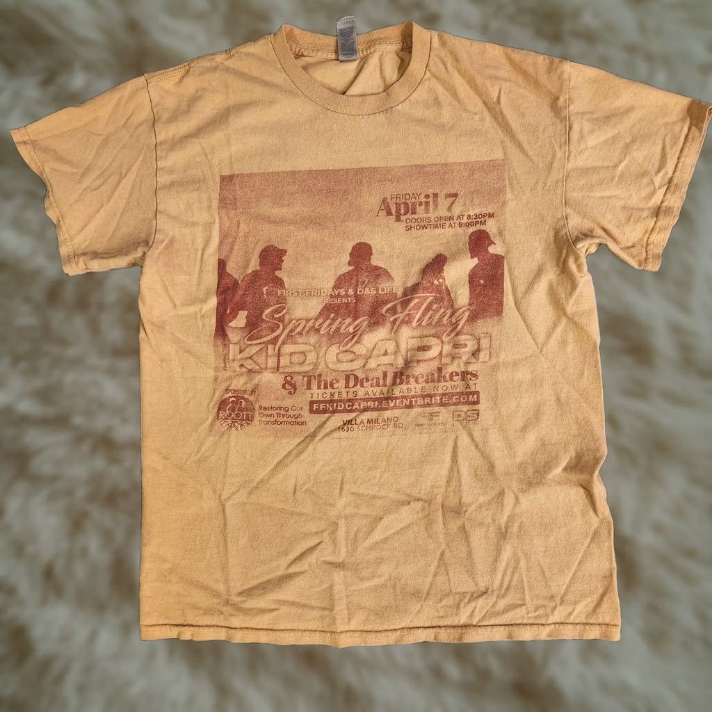 Vintage VINTAGE Dj Kid Capri T-Shirt Tan Medium Tour Show Shirt Hip Hop Music Mens Size US M / EU 48-50 / 2 - 1 Thumbnail