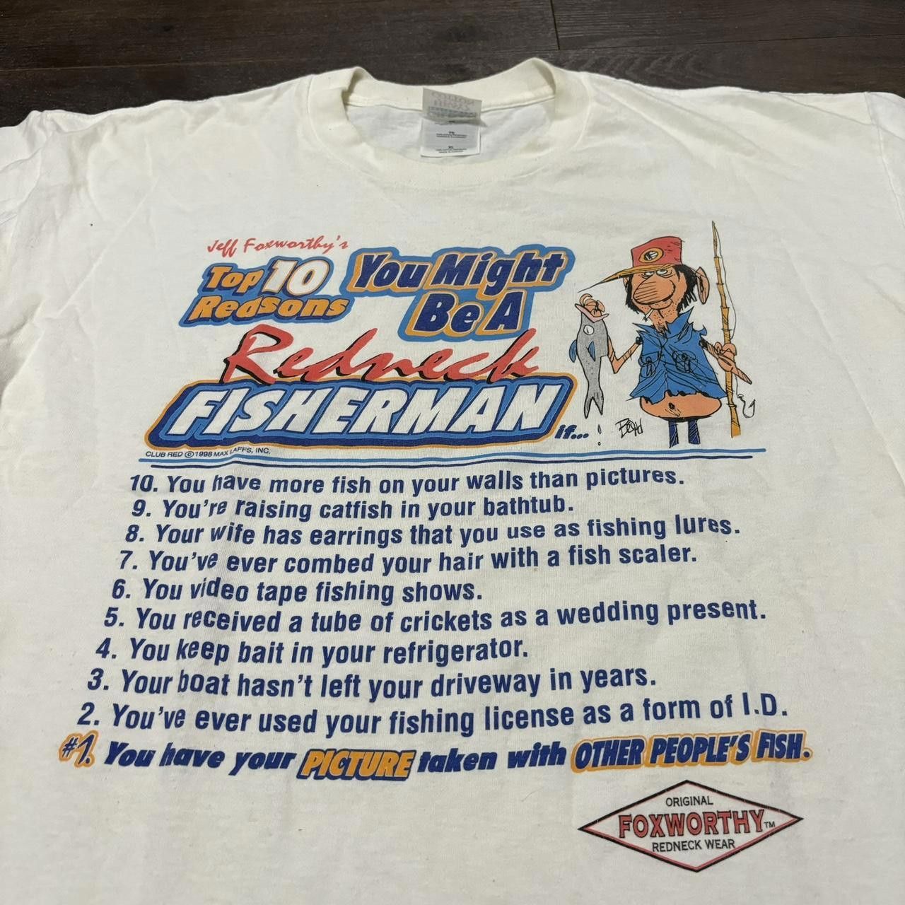 Designer Vintage You Might Be A Redneck Fisherman T Shirt 00s XL Size US XL / EU 56 / 4 - 2 Thumbnail