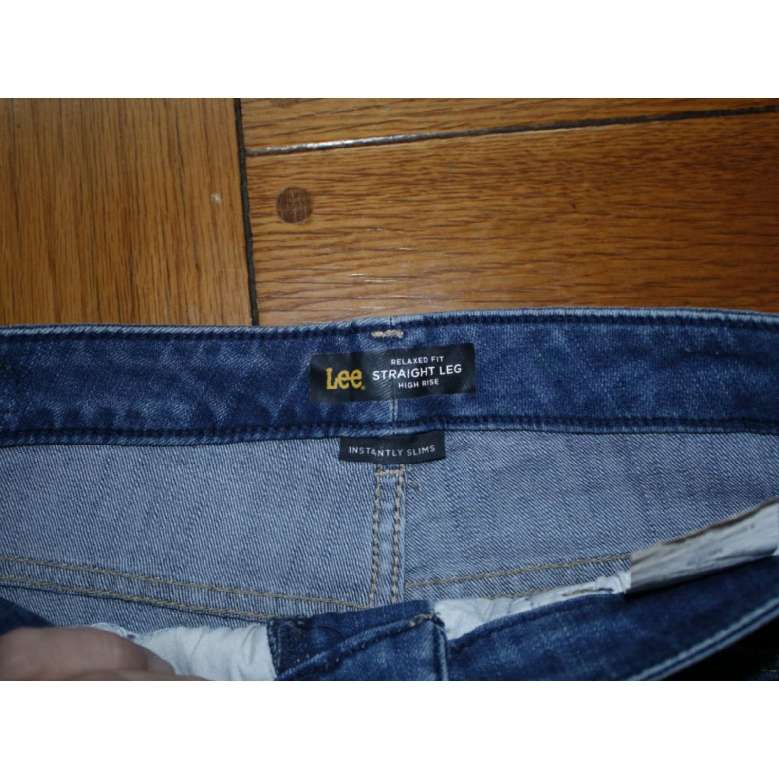 Lee Lee Womens Relaxed Fit Straight Leg Blue Jeans Size 6 High Rise 5-Pocket Denim Size 28" / US 6 / IT 42 - 3 Thumbnail