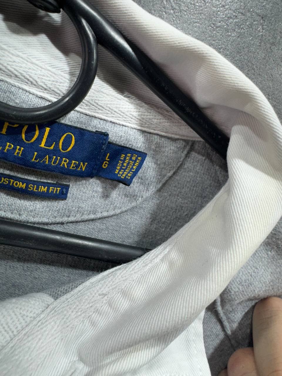 Vintage Ralph Lauren Shirt Polo Gray Long Sleeve Rugby Elbow Patch Size US L / EU 52-54 / 3 - 6 Thumbnail