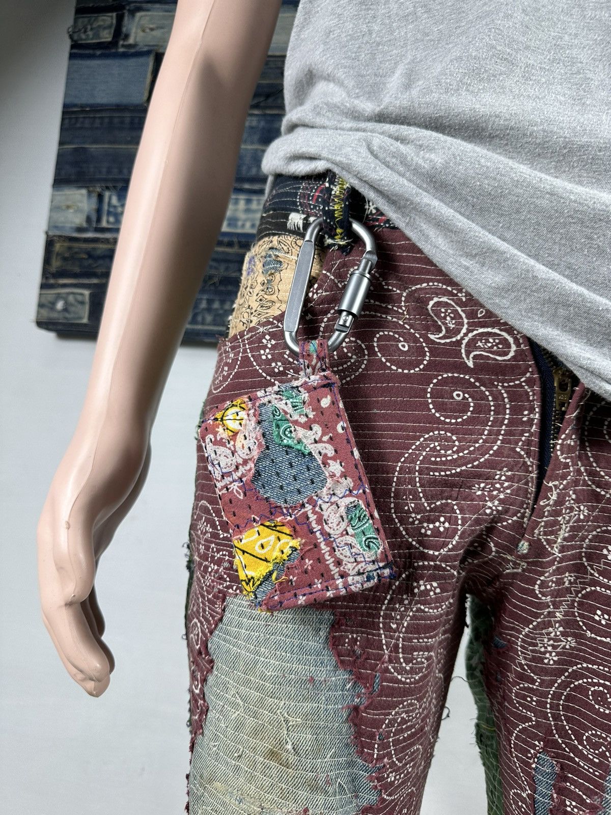 Other Custom Made Distressed Paisley Patchwork Card Holder Size ONE SIZE - 1 Thumbnail