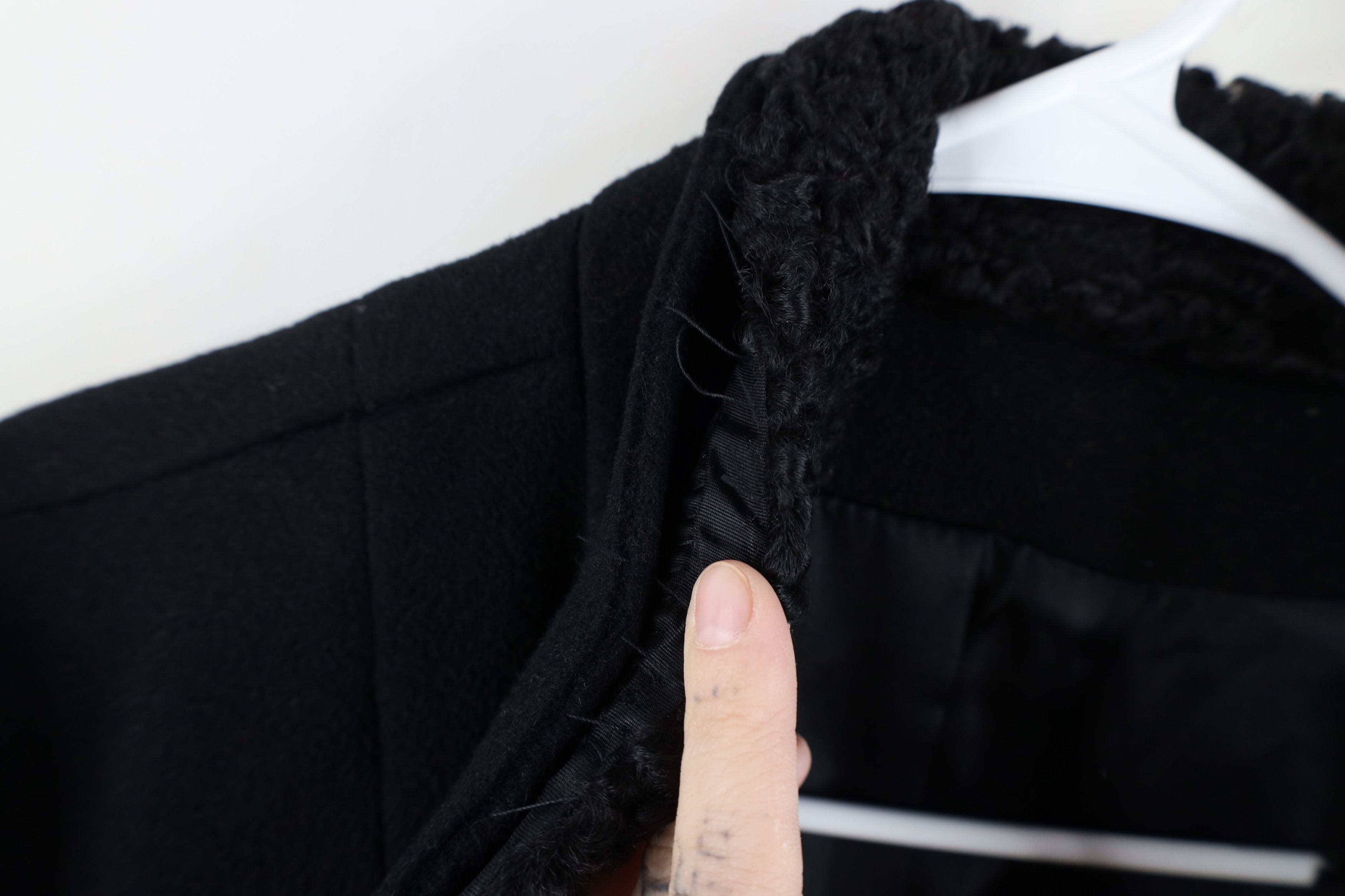 Vintage Vintage 80s 90s Mod Velvet Wool Overcoat Jacket Black USA Size L / US 10 / IT 46 - 8 Thumbnail