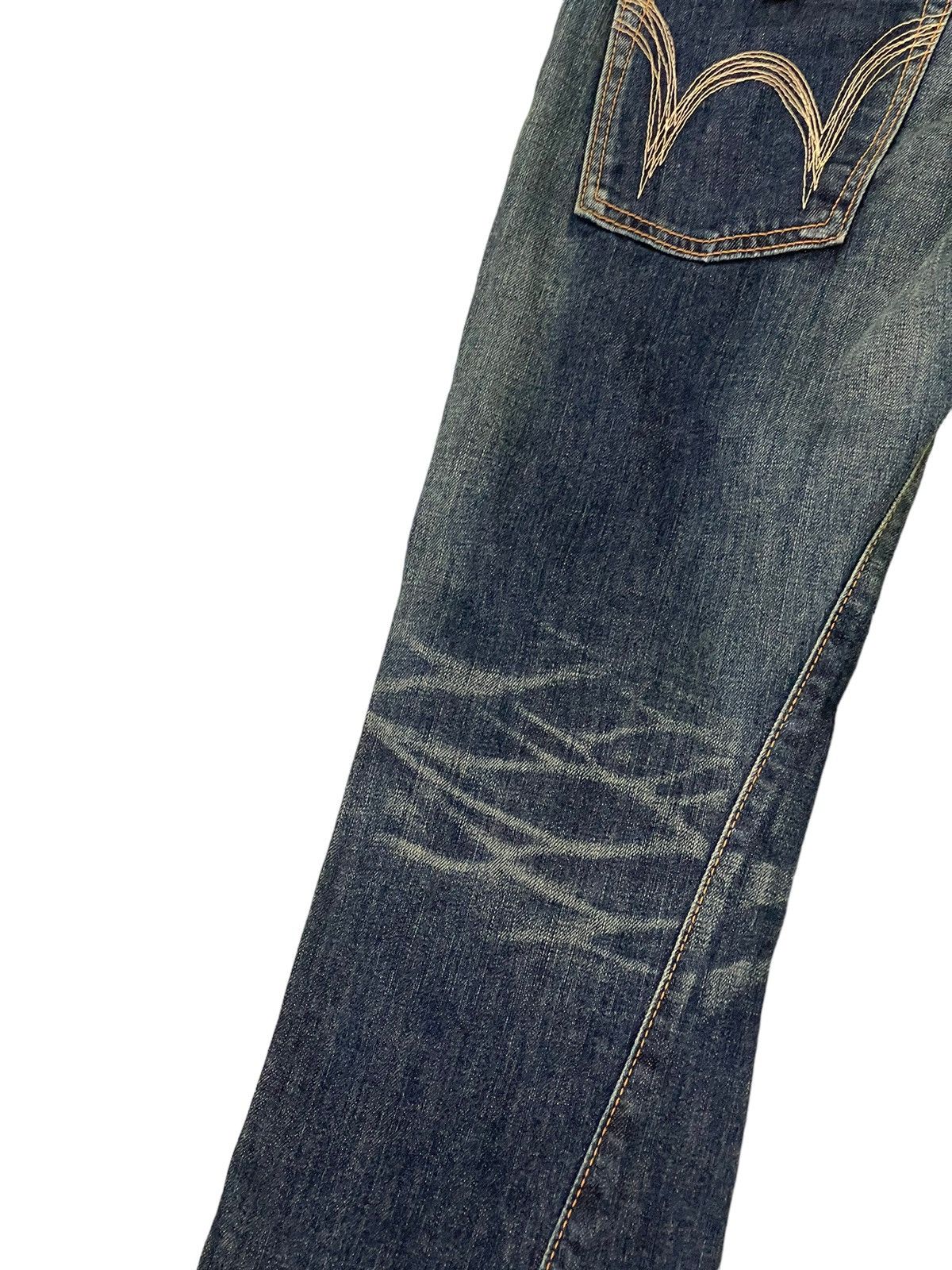 Edwin Flare Jeans Edwin Japan Faded Distress Stretch Boot Cut 8🟦3 Size US 31 - 17 Thumbnail
