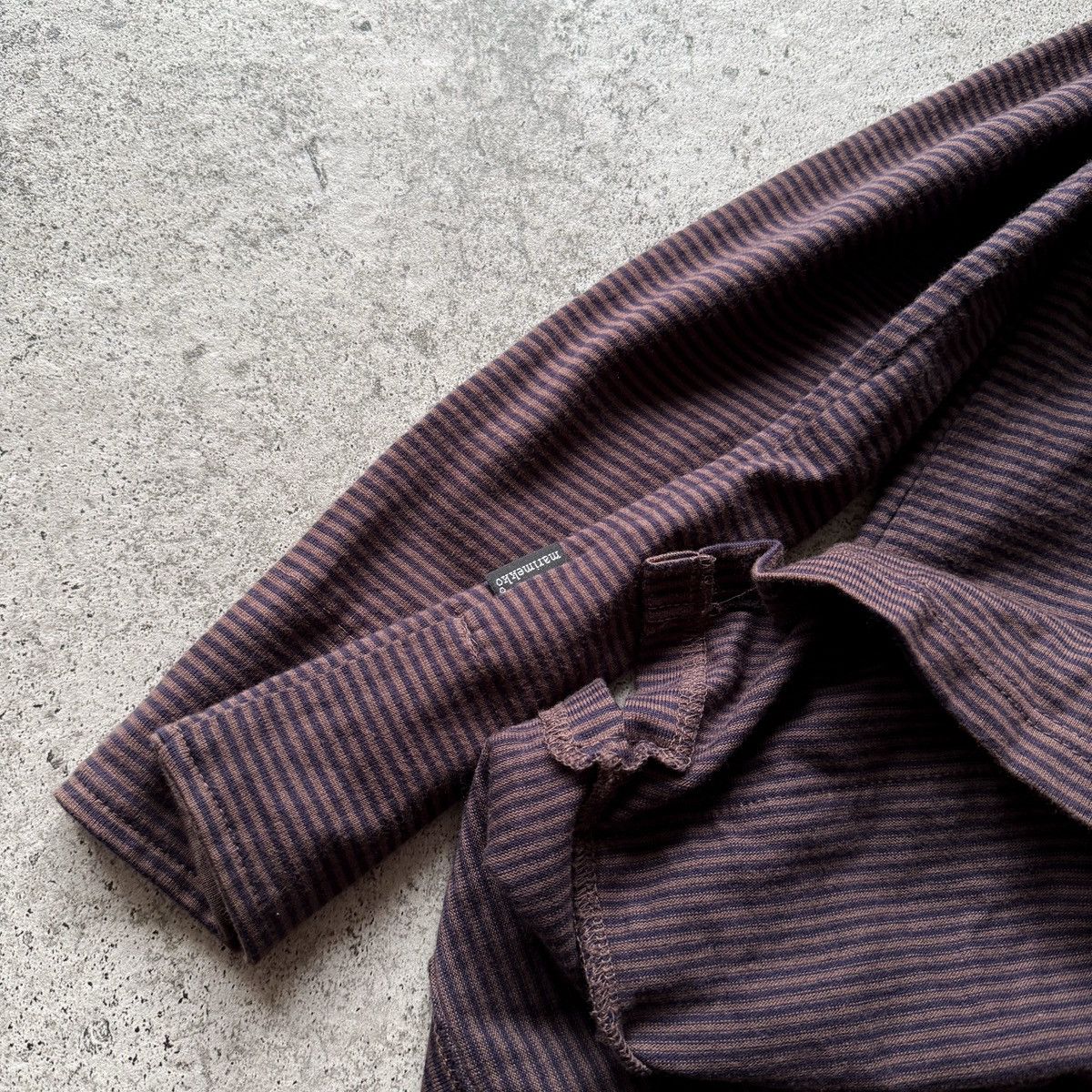 Marimekko Marimekko Marja Suna Vintage Women Burgundy Striped Cardigan Size L / US 10 / IT 46 - 4 Thumbnail