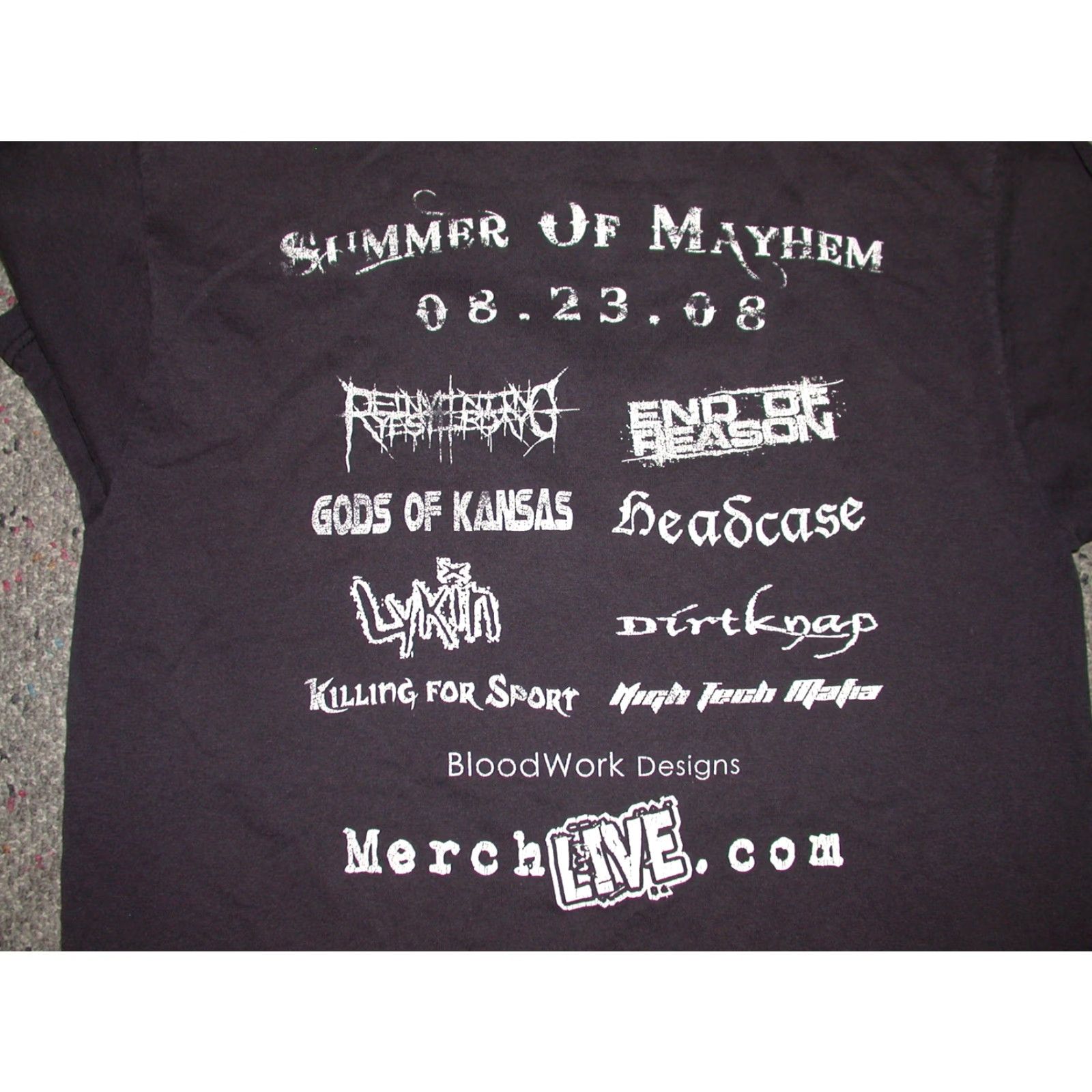 Fruit Of The Loom Summer Of Mayhem T Shirt Black M Mens Graphic Tee Fruit of the Loom End Of Reason Kalamazoo MI 2008 90s style Size US M / EU 48-50 / 2 - 5 Thumbnail