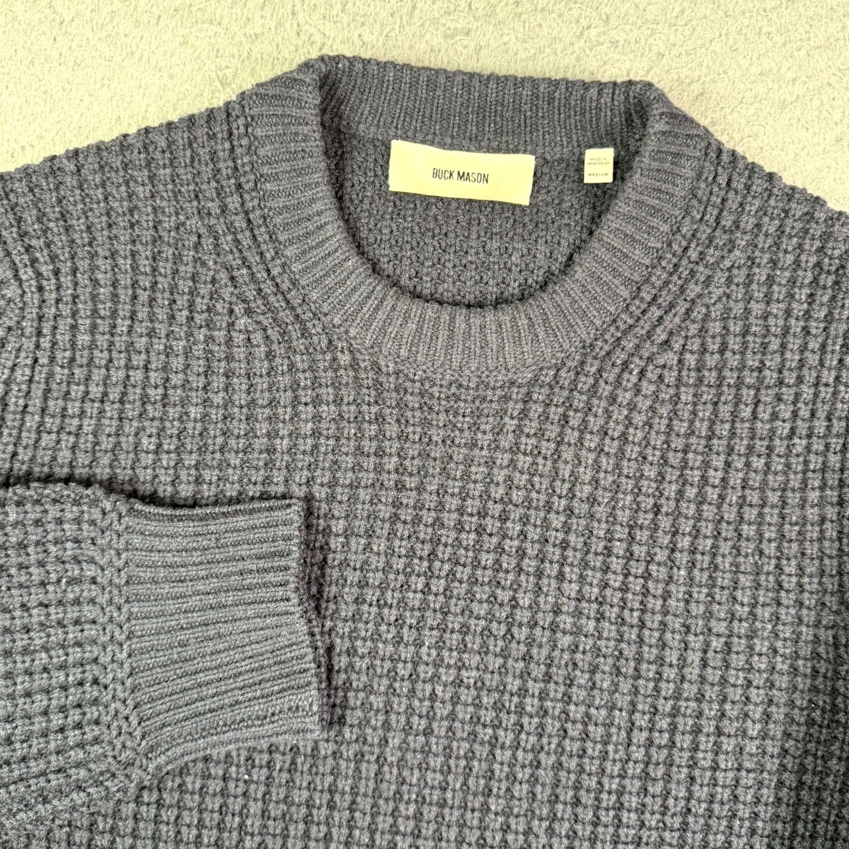 Buck Mason VINTAGE Buck Mason Herdsman Crew Sweater Mens M Dark Navy Merino Wool Cashmere Blend Size US M / EU 48-50 / 2 - 2 Thumbnail
