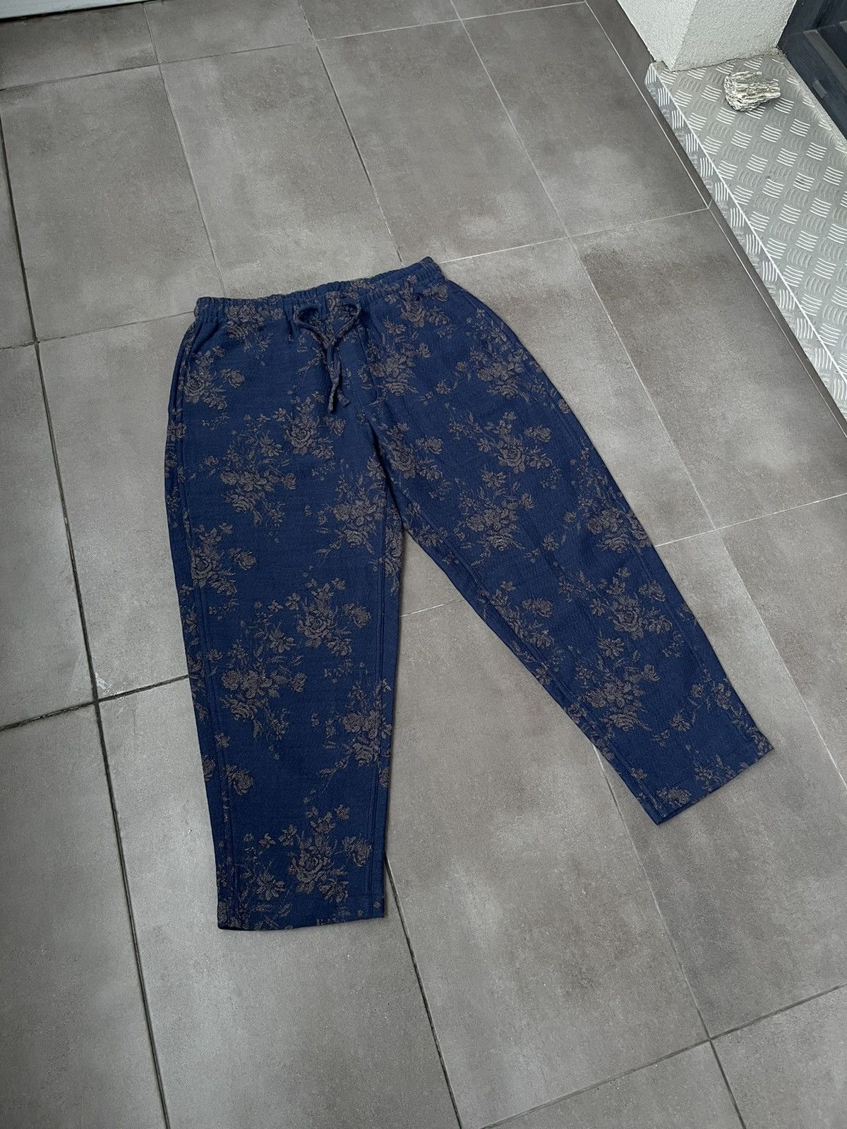 YMC !DS! SS23 YMC Alva Floral Navy Wool Casula Pants Size US 34 / EU 50 - 14 Thumbnail