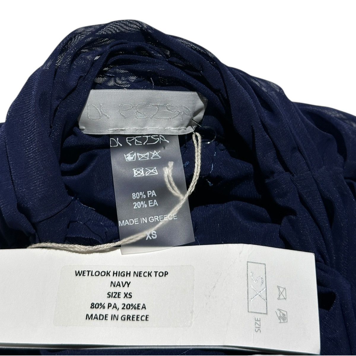 Designer Di petsa “Wet” look high neck top Size XS / US 0-2 / IT 36-38 - 2 Thumbnail