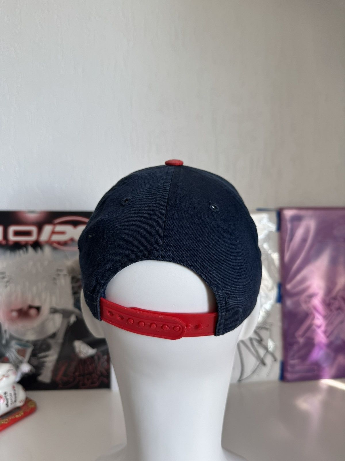 Adidas Vintage Adidas Navy Red Logo Strapback Cap Size ONE SIZE - 4 Thumbnail