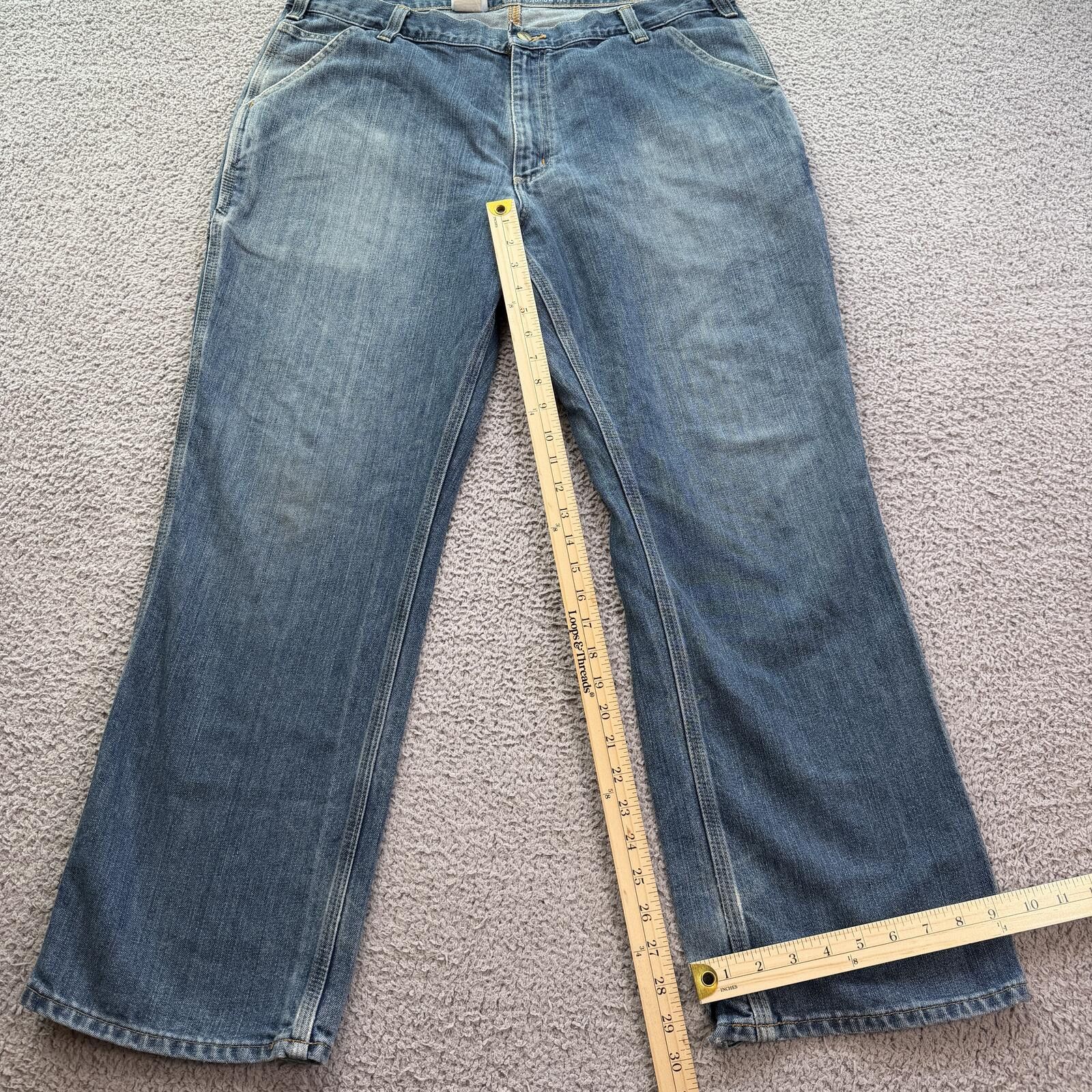 Carhartt Carhartt Relaxed Fit Carpenter Jeans Mens 40x30 Light Wash Size US 40 / EU 56 - 4 Thumbnail