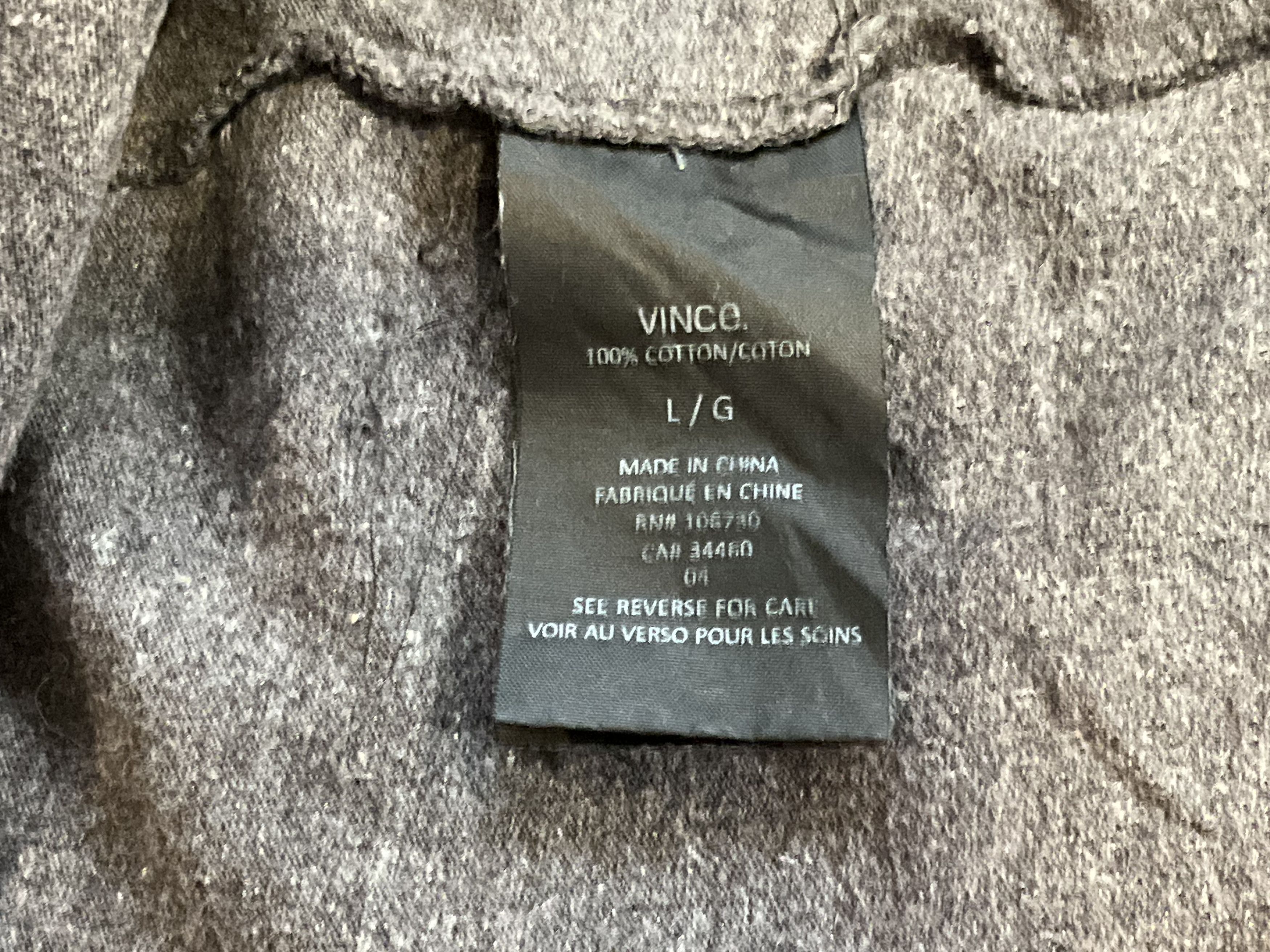 Vince Vince Long Sl Dark Gray/Black Henley Large Size US L / EU 52-54 / 3 - 6 Thumbnail