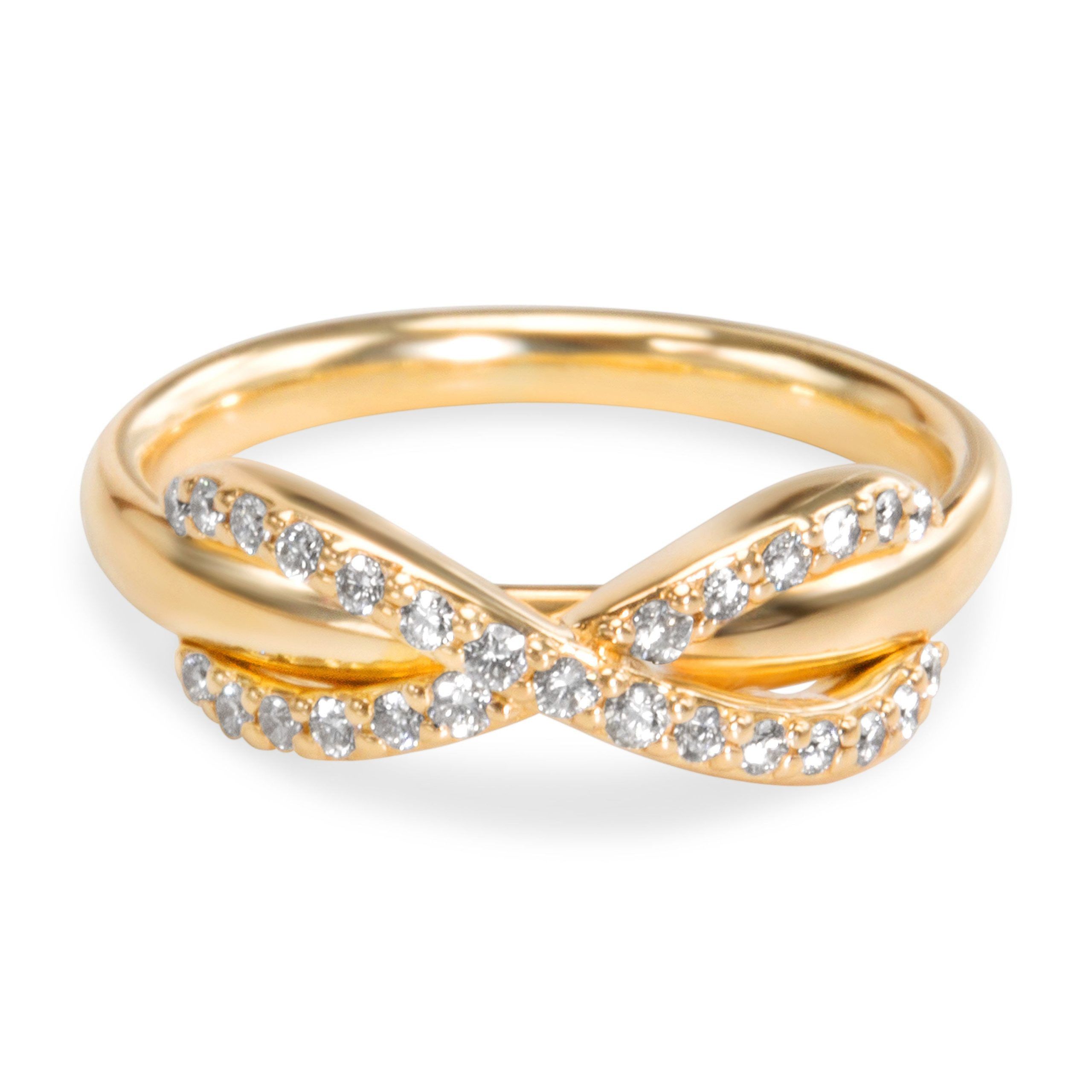 Tiffany Infinity Diamond Pinky Ring in 18K Yellow Gold