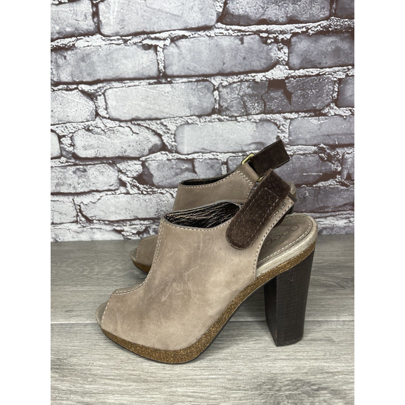 Other Apepazza Parma Brown Taupe Leather Peep Toe Heeed Booties Wo Size US 7.5 / IT 37.5 - 20 Thumbnail