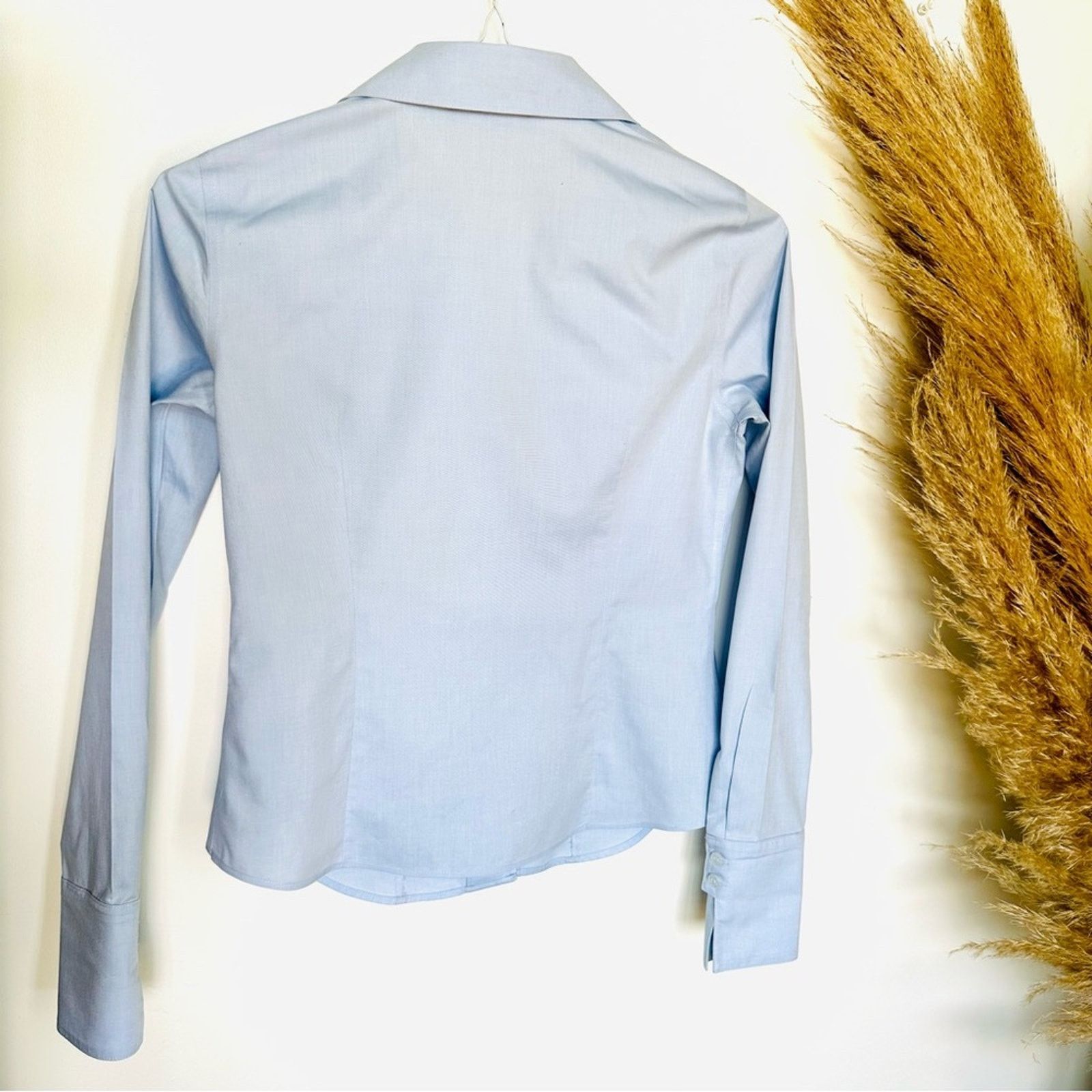 Jones New York JONES NEW YORK Light Baby Blue Button Down Blouse Shirt Top Size XS / US 0-2 / IT 36-38 - 9 Thumbnail