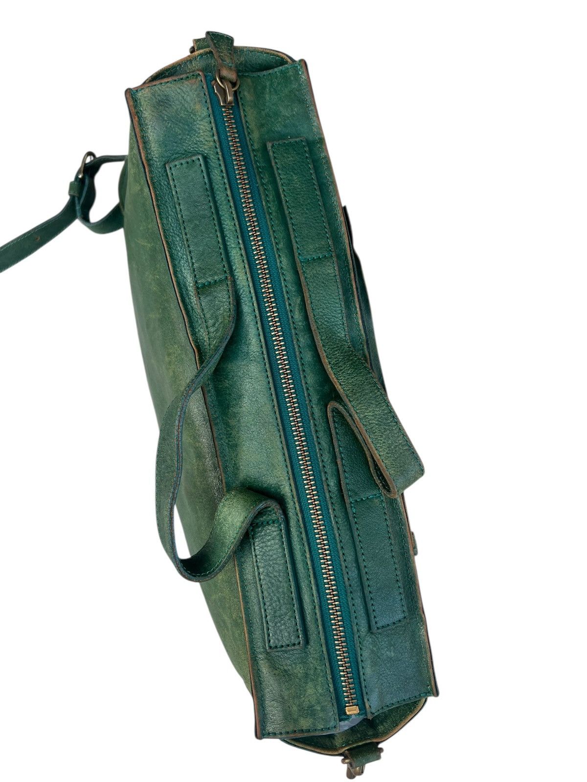 Leather Vintage B. Stuff Japan Faded Patina All Leather 2 Way Bag Size ONE SIZE - 11 Thumbnail