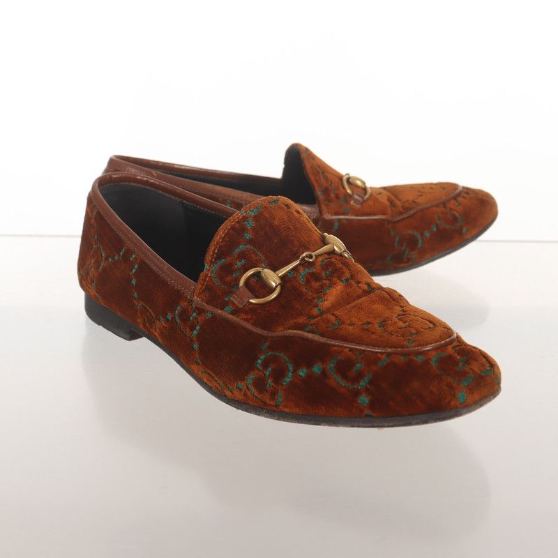 Gucci Gucci Velvet Loafers in Brown 0079 Size US 7.5 / EU 40-41 - 1 Thumbnail