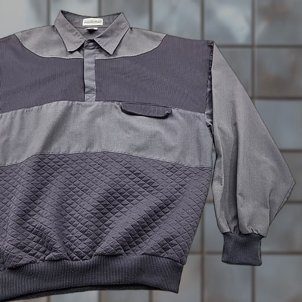 Vintage VINTAGE JJ Cochran Polo Shirt Long Sleeve Mens XL Dark Gray 80s Dad Grandpa Shirt Size US XL / EU 56 / 4 - 1 Thumbnail