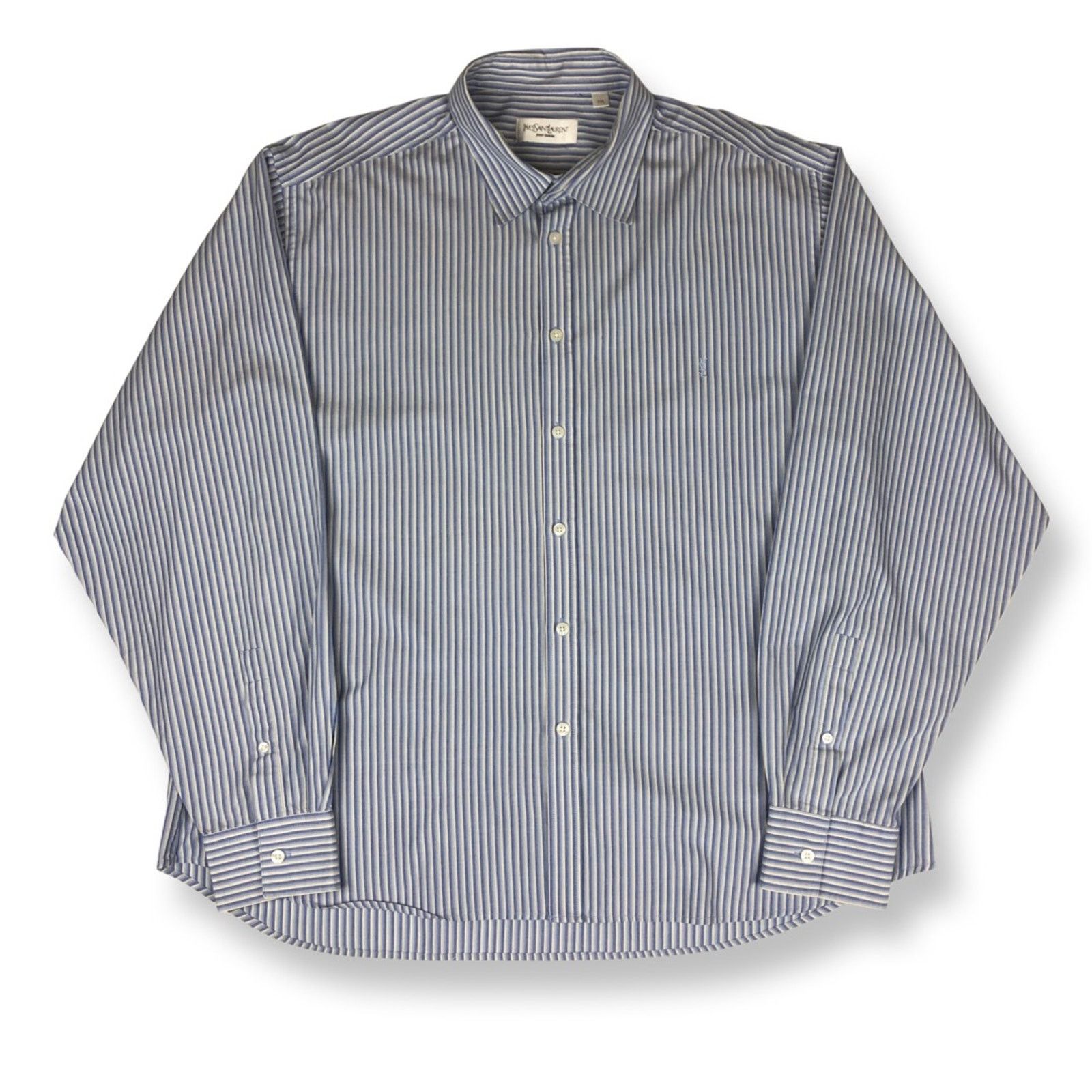 Vintage × Yves Saint Laurent Yves Saint Laurent YSL Logo Striped Shirt Size US XXL / EU 58 / 5 - 1 Thumbnail