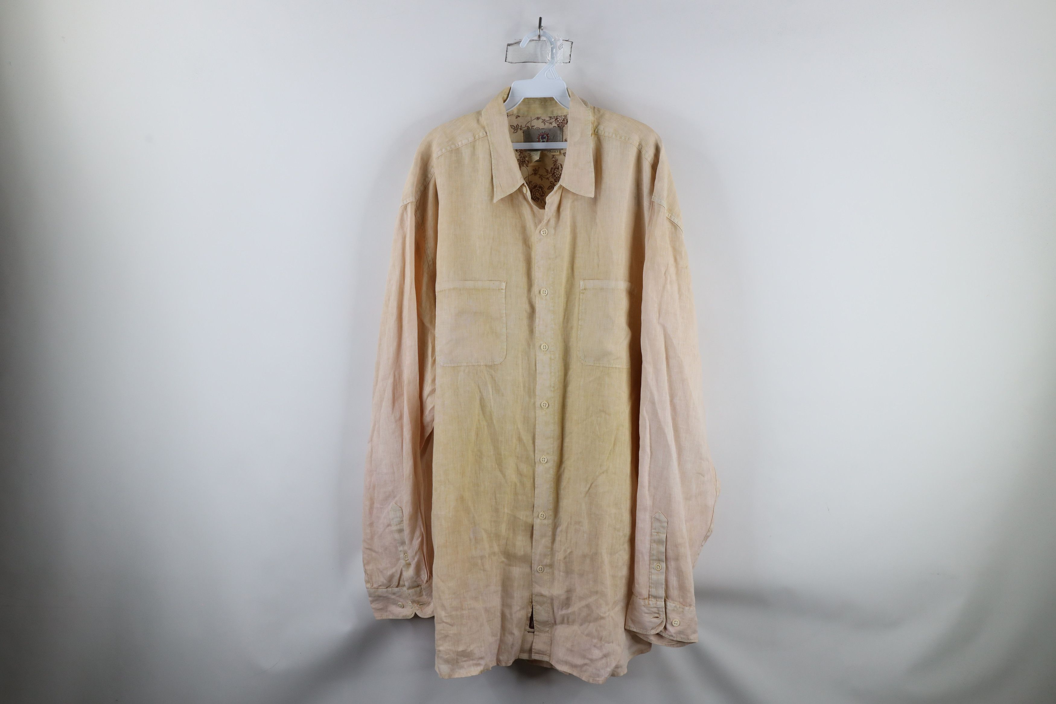 Vintage Vintage 90s Streetwear Linen Long Sleeve Button Shirt Size US XXL / EU 58 / 5 - 1 Thumbnail