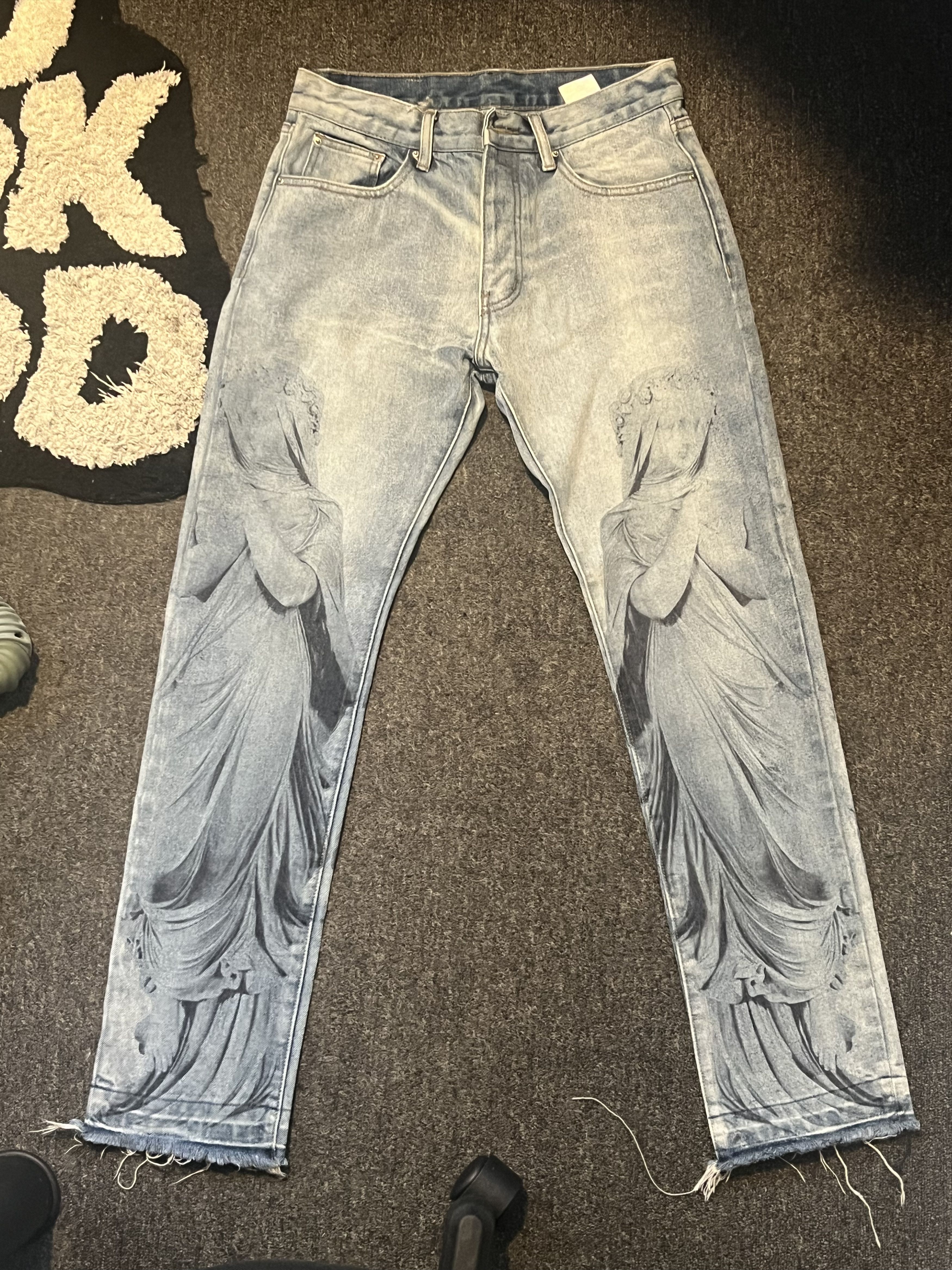 MNML Y2K Angel Design Striaght-Leg Jeans Size US 31 - 4 Thumbnail